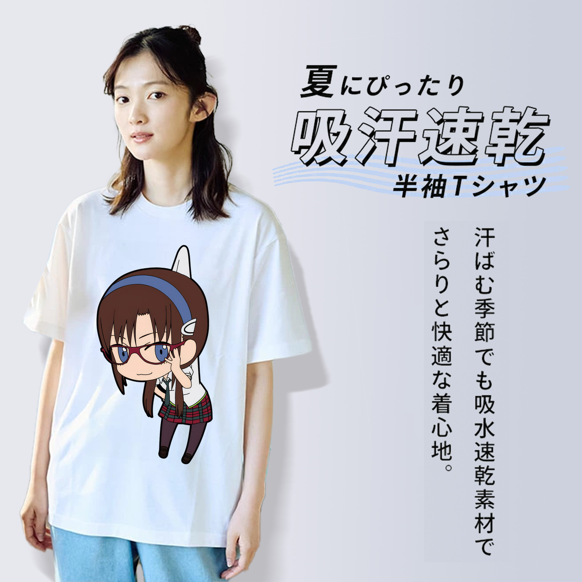 EVA 新世紀エヴァンゲリオン レディースカジュアルプリントTシャツ（綿100％）