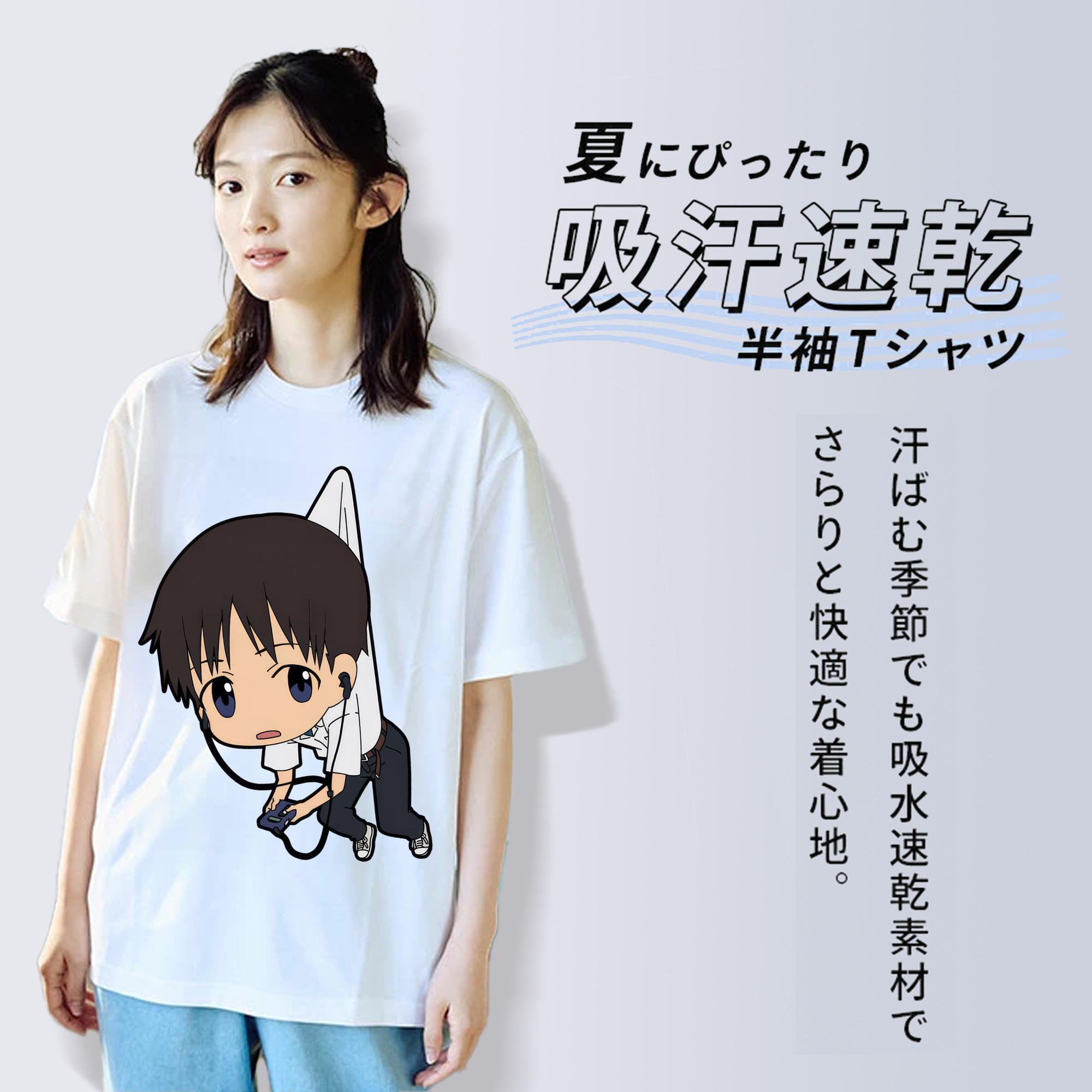 EVA 新世紀エヴァンゲリオン レディースカジュアルプリントTシャツ（綿100％）