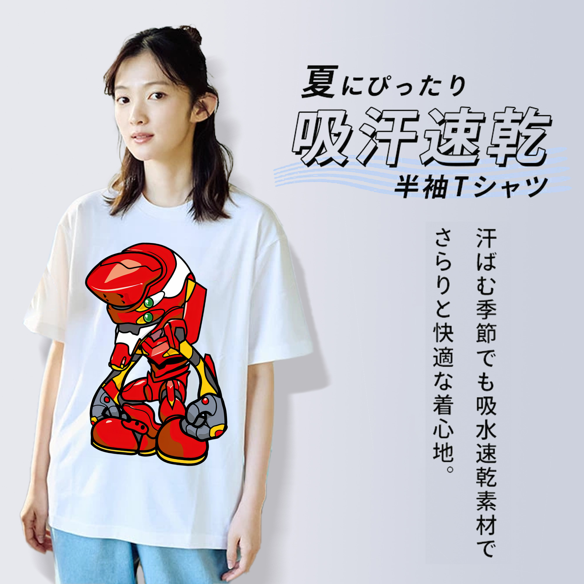 EVA 新世紀エヴァンゲリオン レディースカジュアルプリントTシャツ（綿100％）