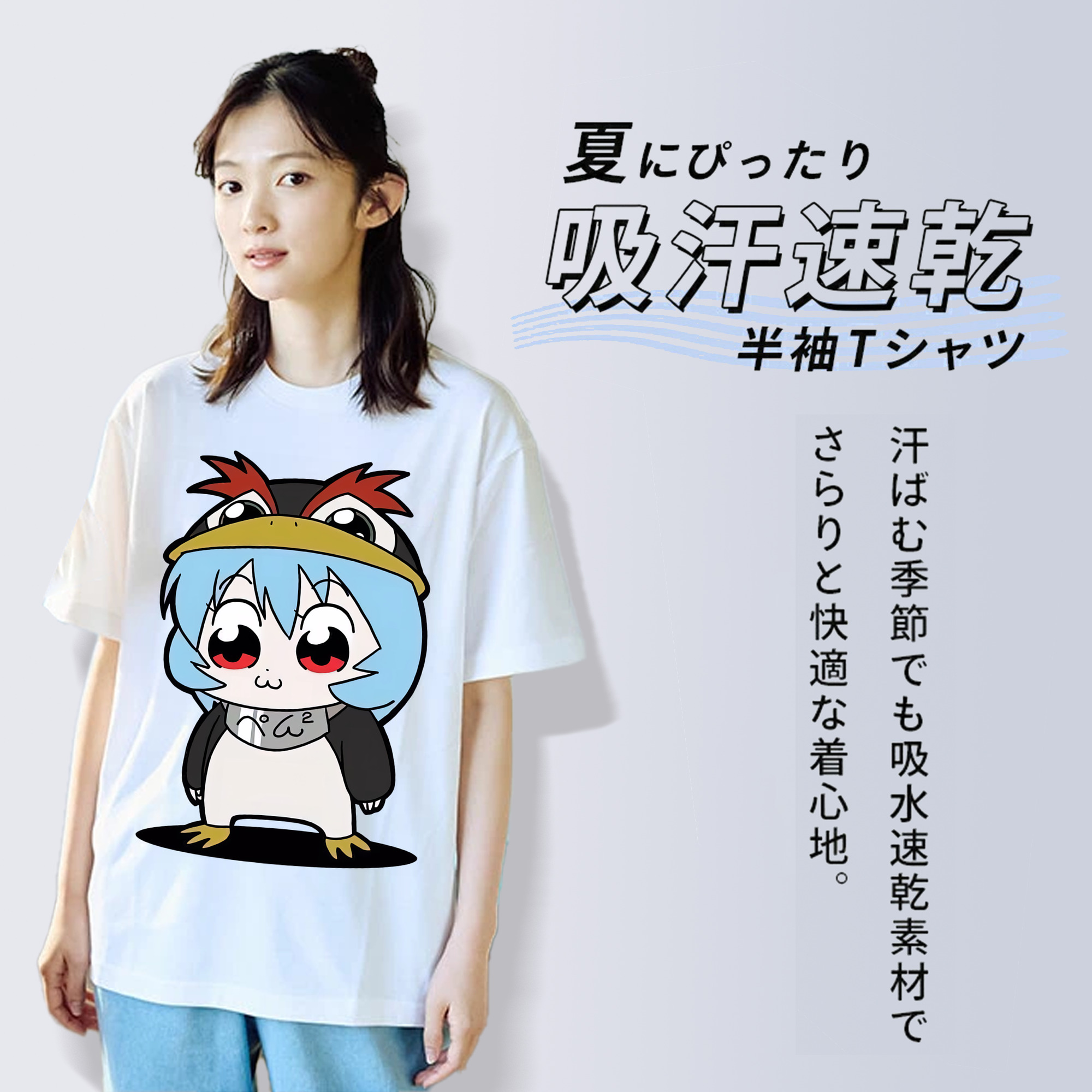EVA 新世紀エヴァンゲリオン レディースカジュアルプリントTシャツ（綿100％）