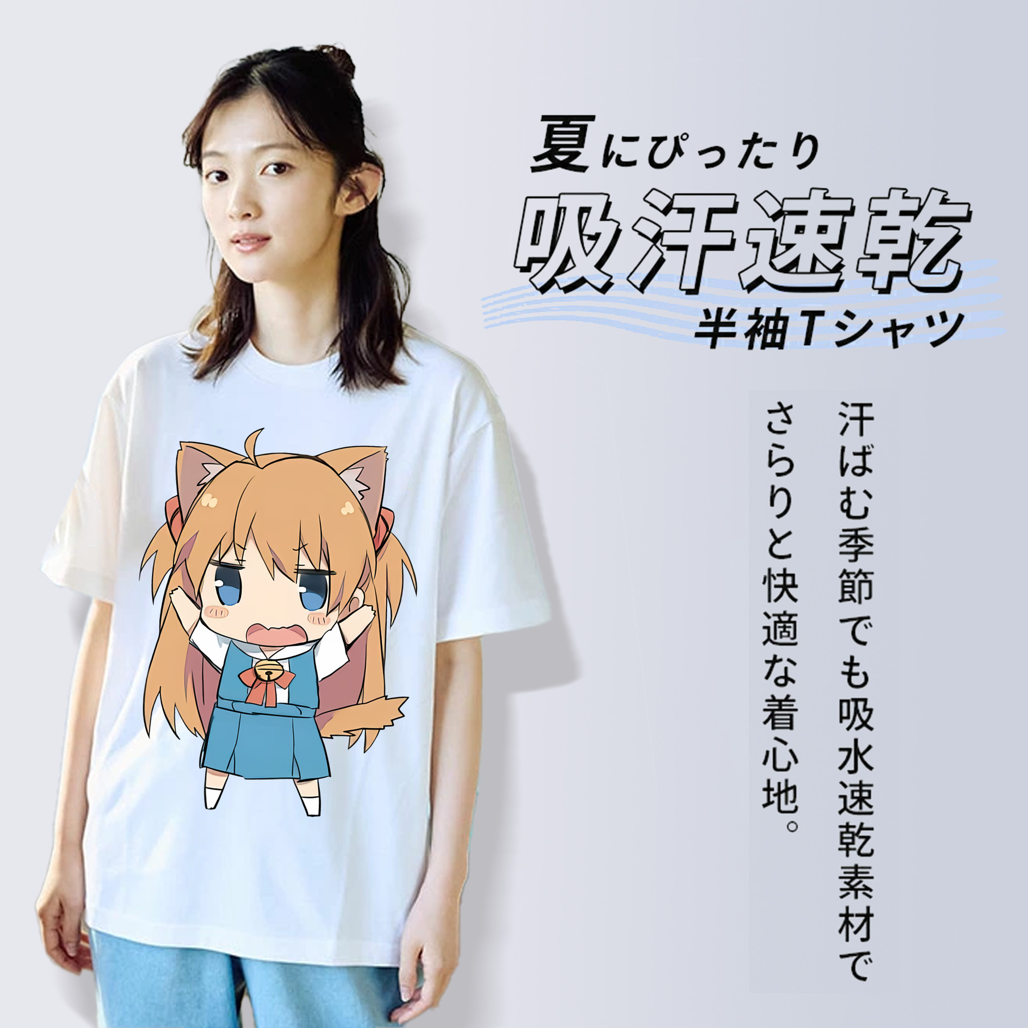 EVA 新世紀エヴァンゲリオン レディースカジュアルプリントTシャツ（綿100％）