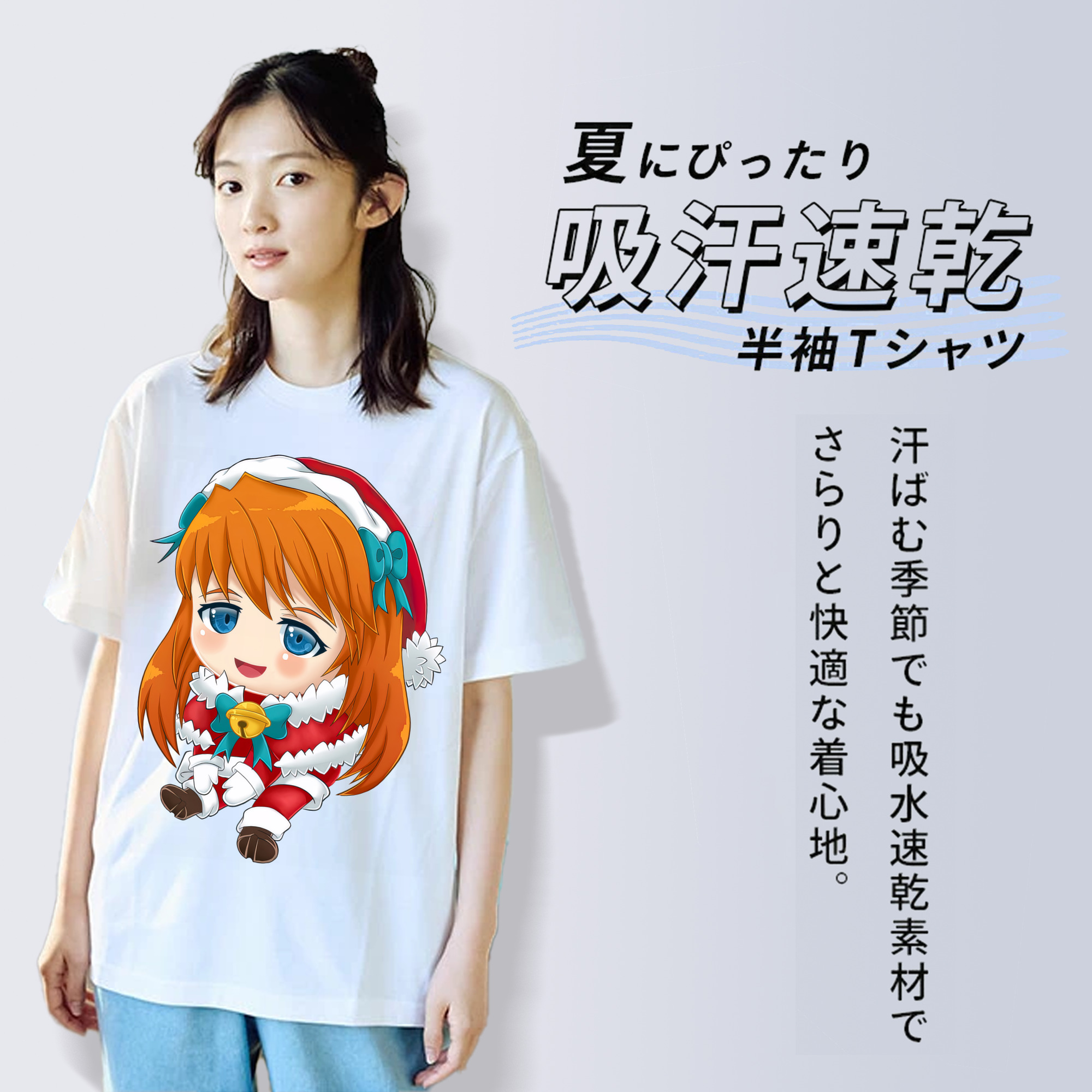 EVA 新世紀エヴァンゲリオン レディースカジュアルプリントTシャツ（綿100％）