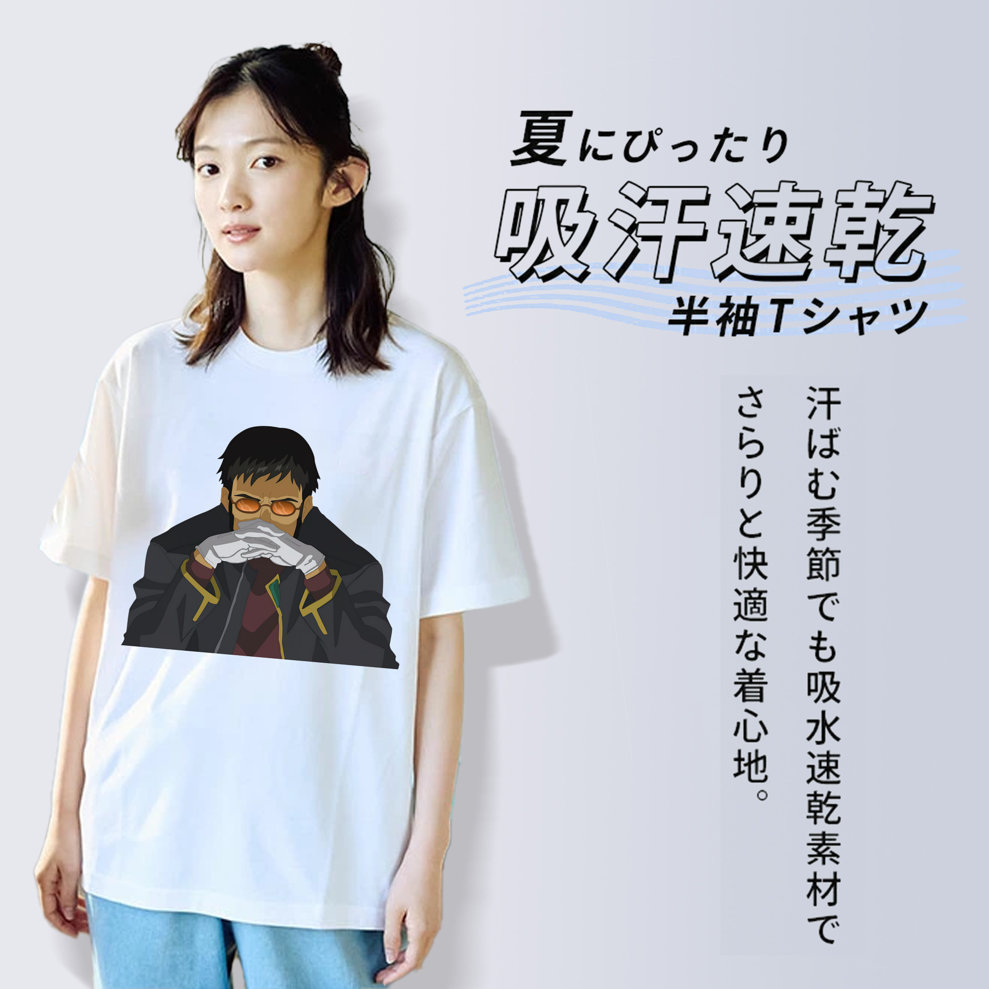 EVA 新世紀エヴァンゲリオン レディースカジュアルプリントTシャツ（綿100％）