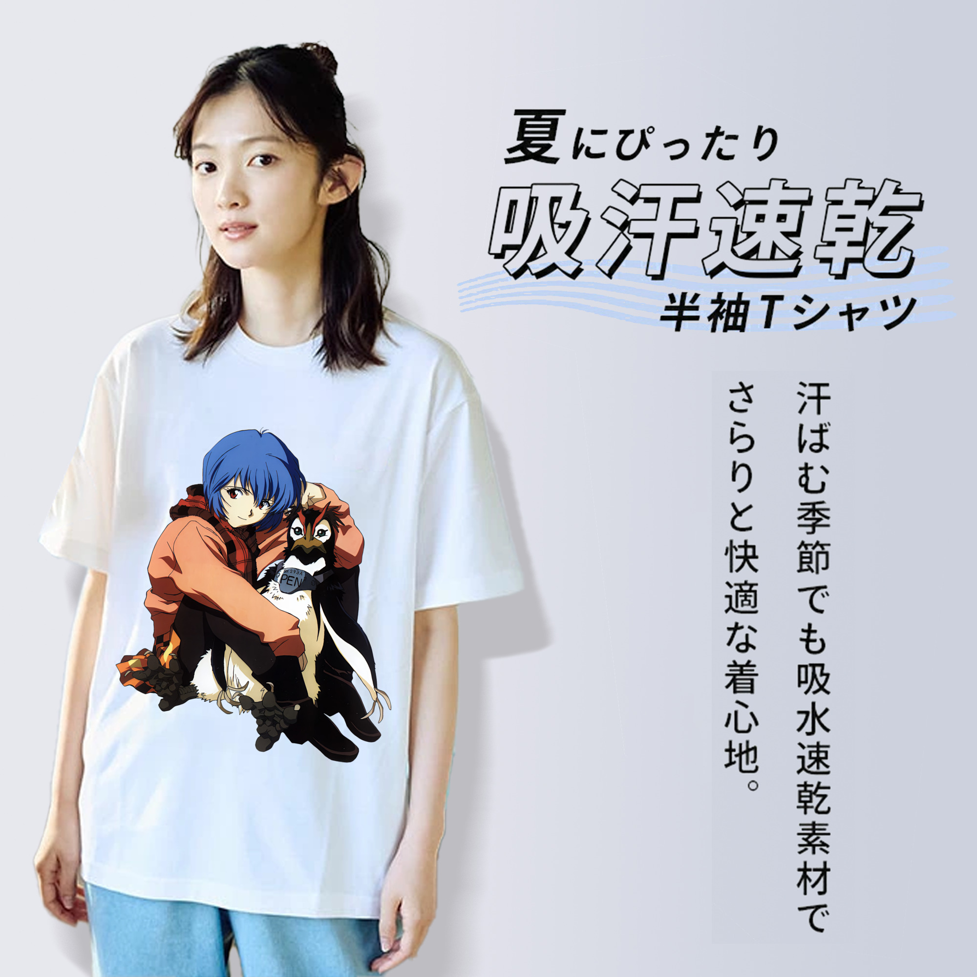 EVA 新世紀エヴァンゲリオン レディースカジュアルプリントTシャツ（綿100％）