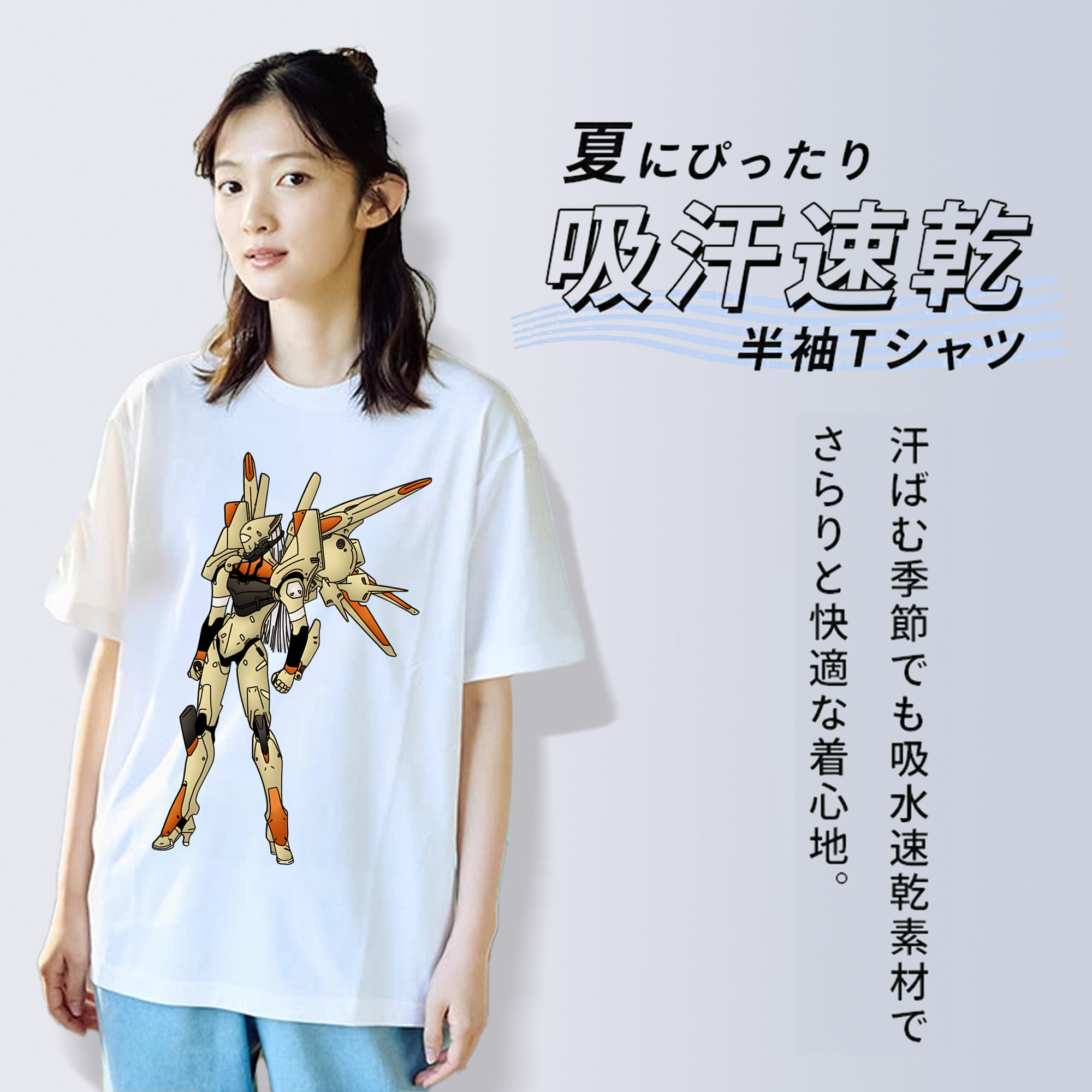 EVA 新世紀エヴァンゲリオン レディースカジュアルプリントTシャツ（綿100％）