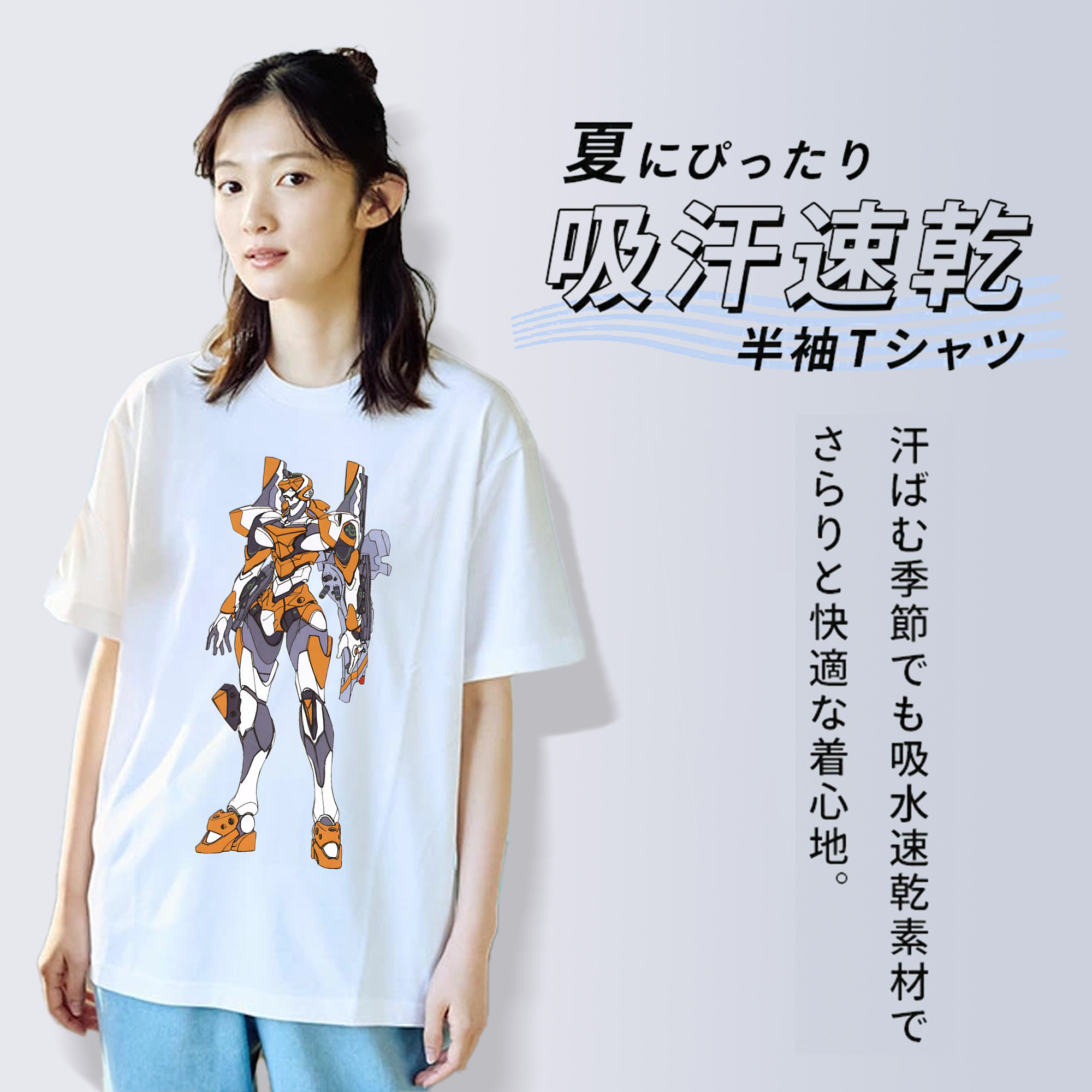 EVA 新世紀エヴァンゲリオン レディースカジュアルプリントTシャツ（綿100％）