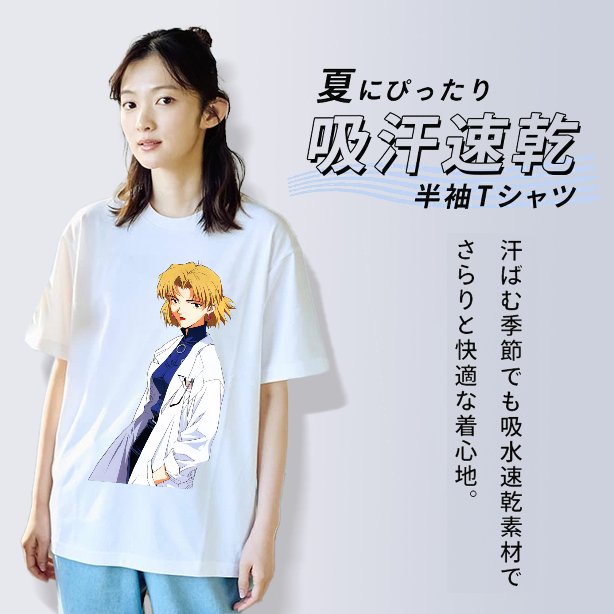 EVA 新世紀エヴァンゲリオン レディースカジュアルプリントTシャツ（綿100％）