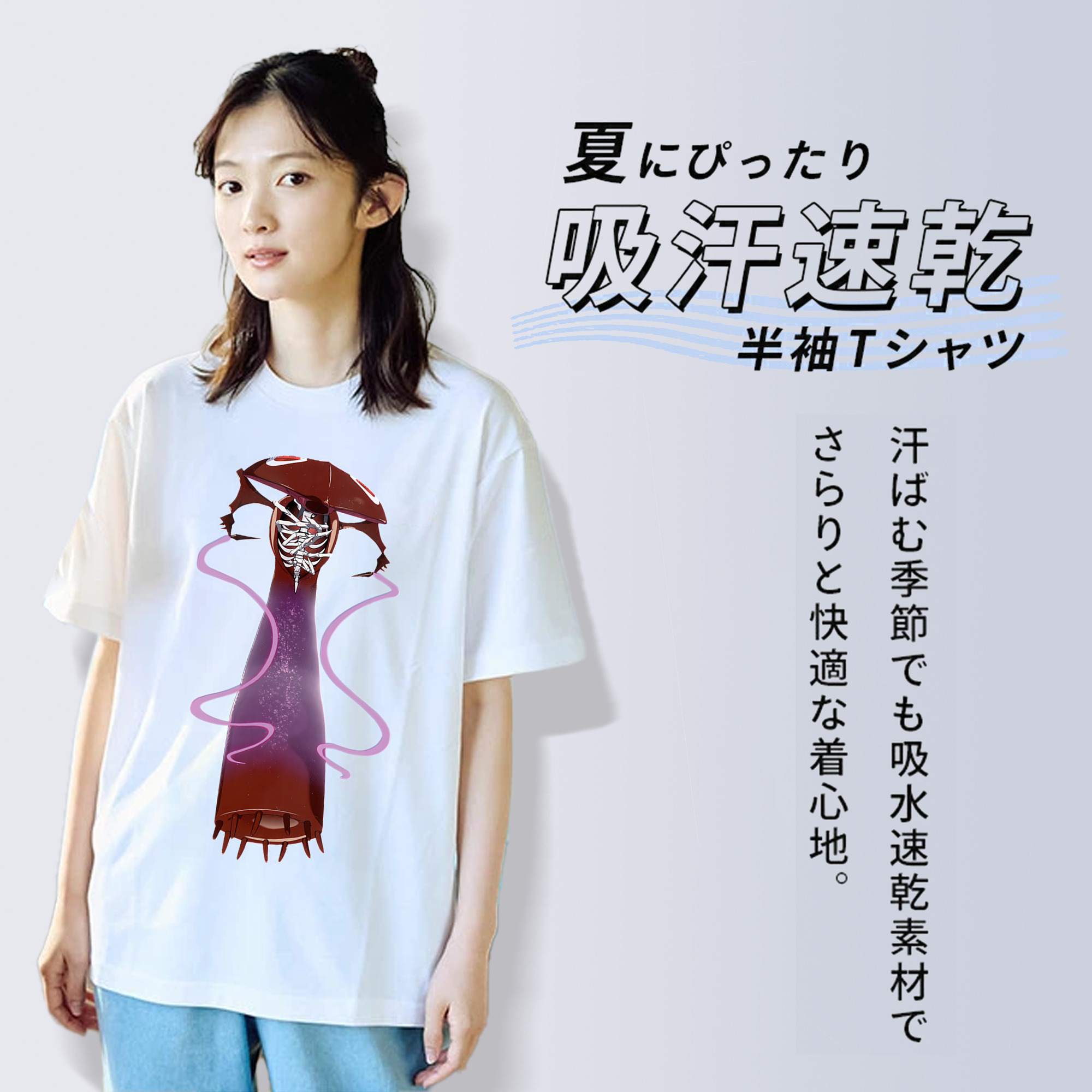 EVA 新世紀エヴァンゲリオン レディースカジュアルプリントTシャツ（綿100％）