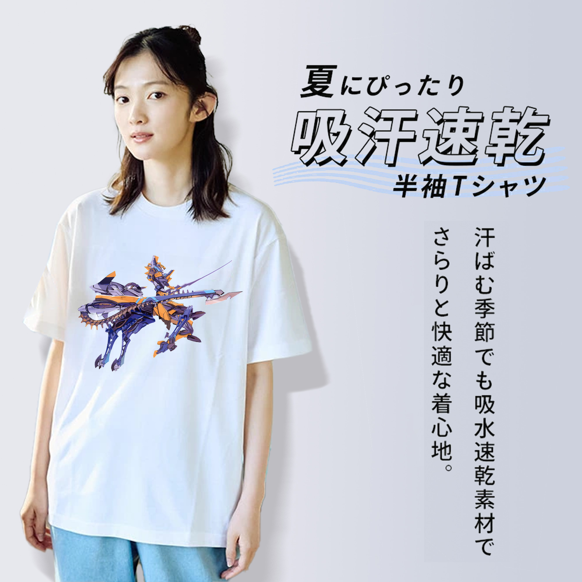 EVA 新世紀エヴァンゲリオン レディースカジュアルプリントTシャツ（綿100％）