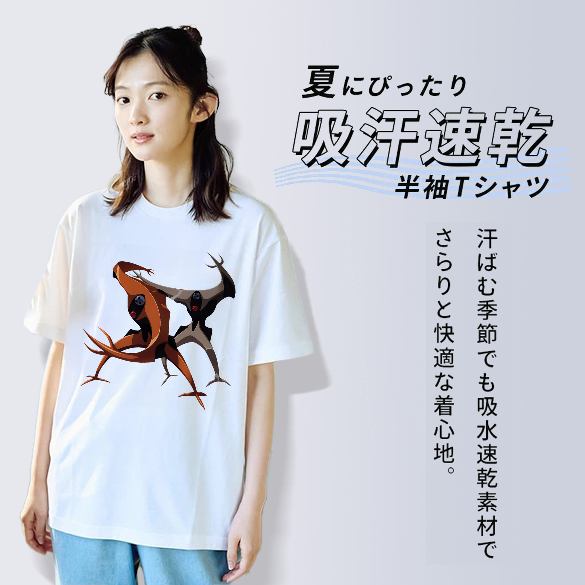 EVA 新世紀エヴァンゲリオン レディースカジュアルプリントTシャツ（綿100％）