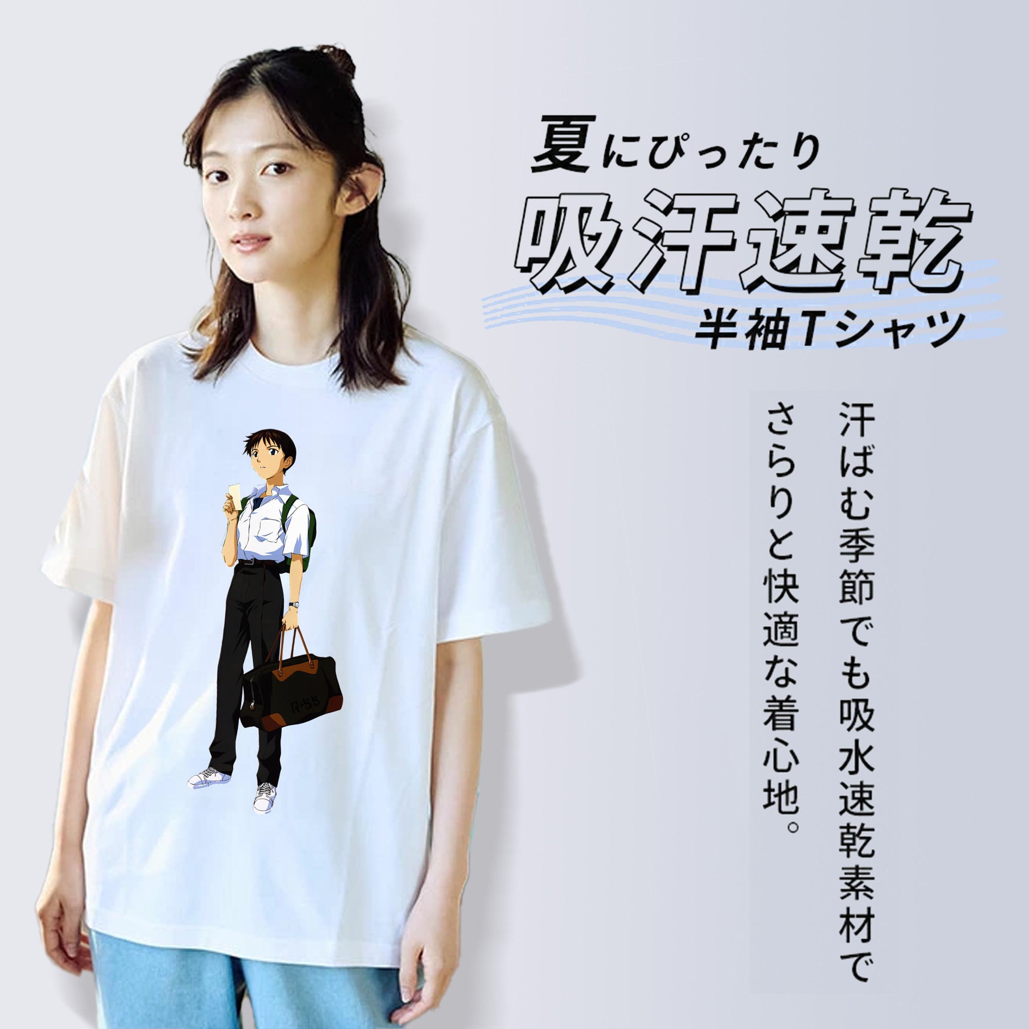 EVA 新世紀エヴァンゲリオン レディースカジュアルプリントTシャツ（綿100％）