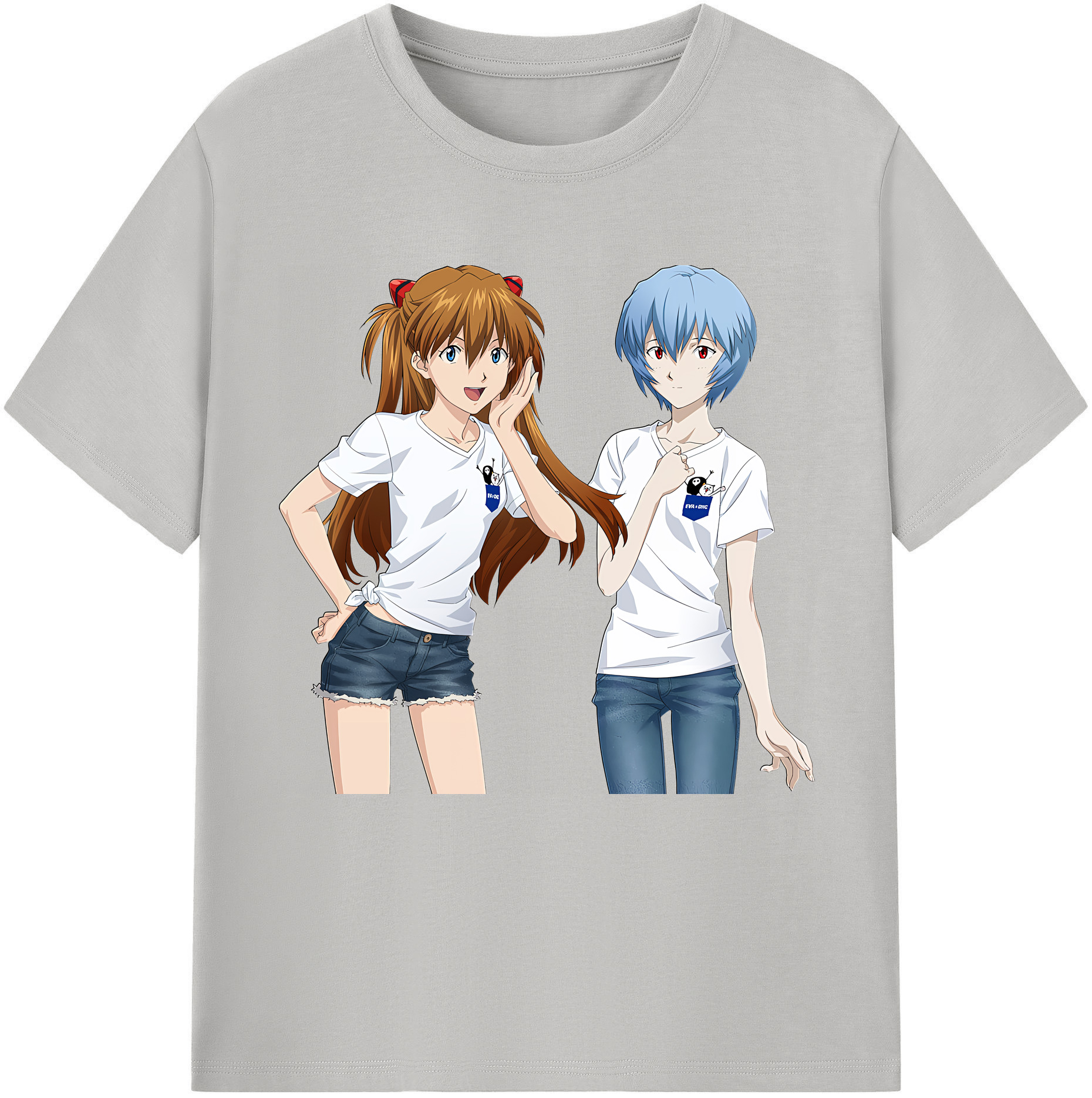 （画像用） EVA 新世紀エヴァンゲリオン レディースカジュアルプリントTシャツ（綿100％）