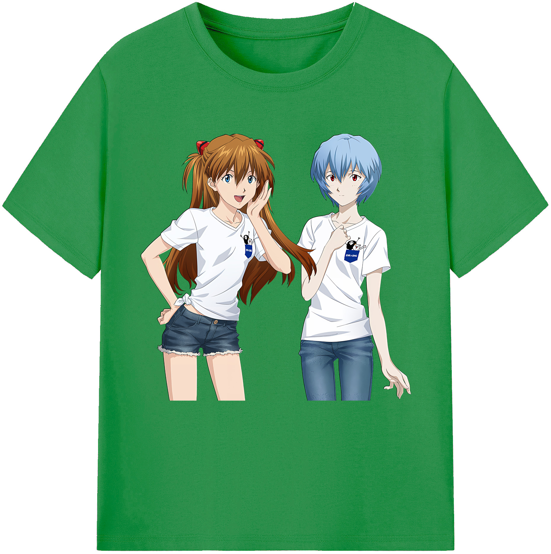 （画像用） EVA 新世紀エヴァンゲリオン レディースカジュアルプリントTシャツ（綿100％）