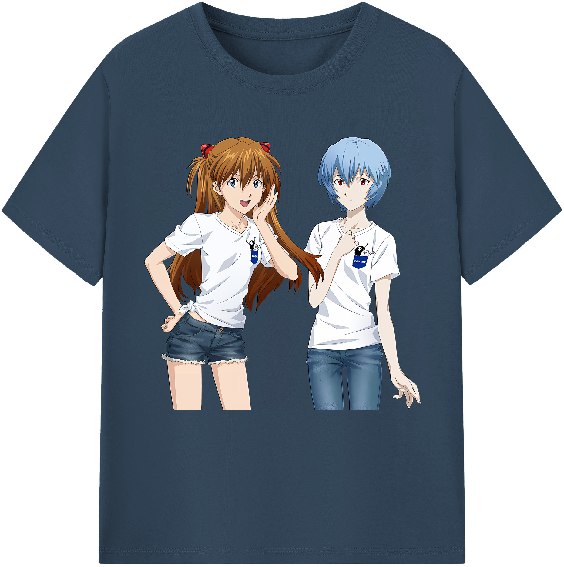 （画像用） EVA 新世紀エヴァンゲリオン レディースカジュアルプリントTシャツ（綿100％）