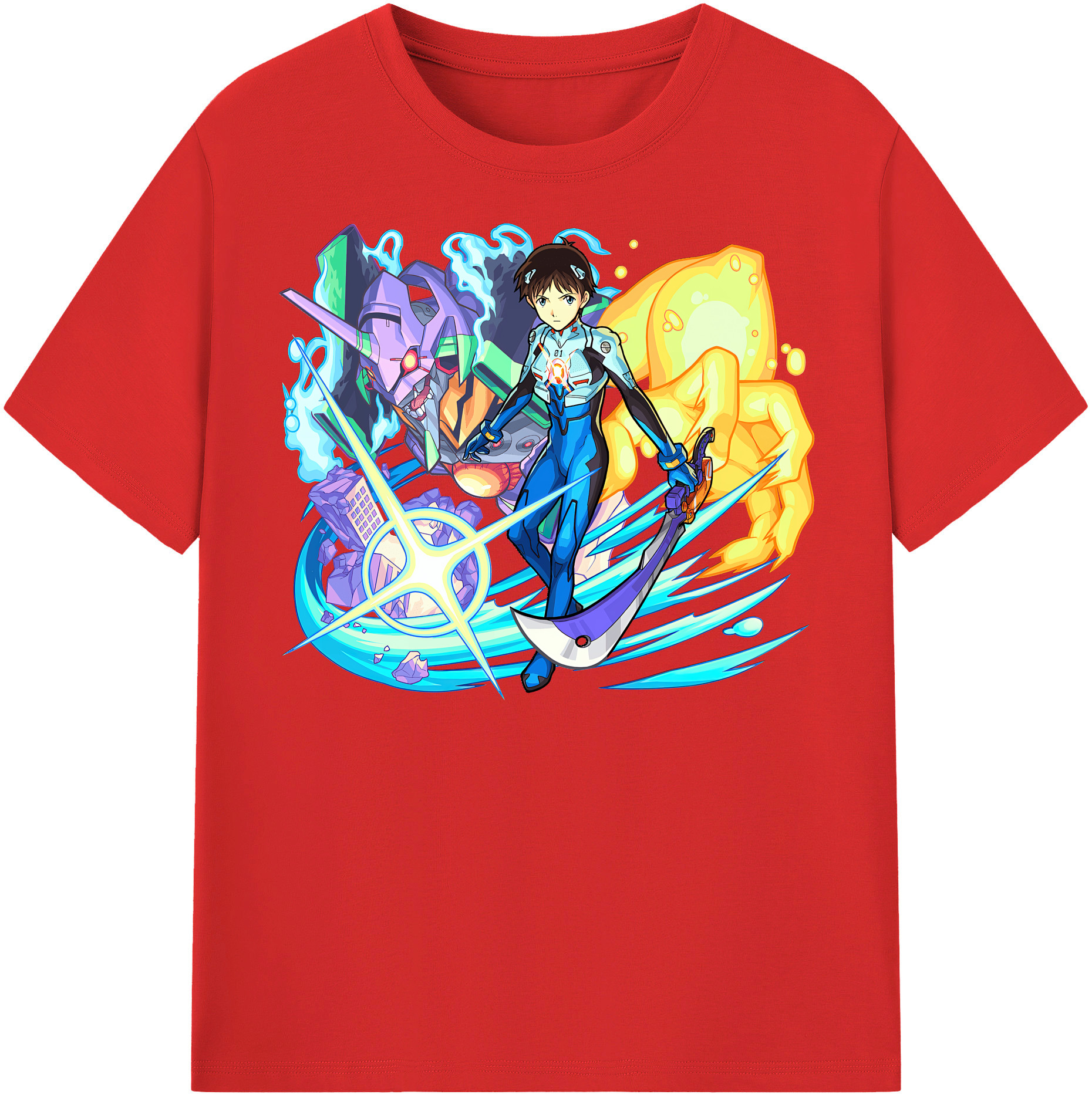 （画像用） EVA 新世紀エヴァンゲリオン レディースカジュアルプリントTシャツ（綿100％）