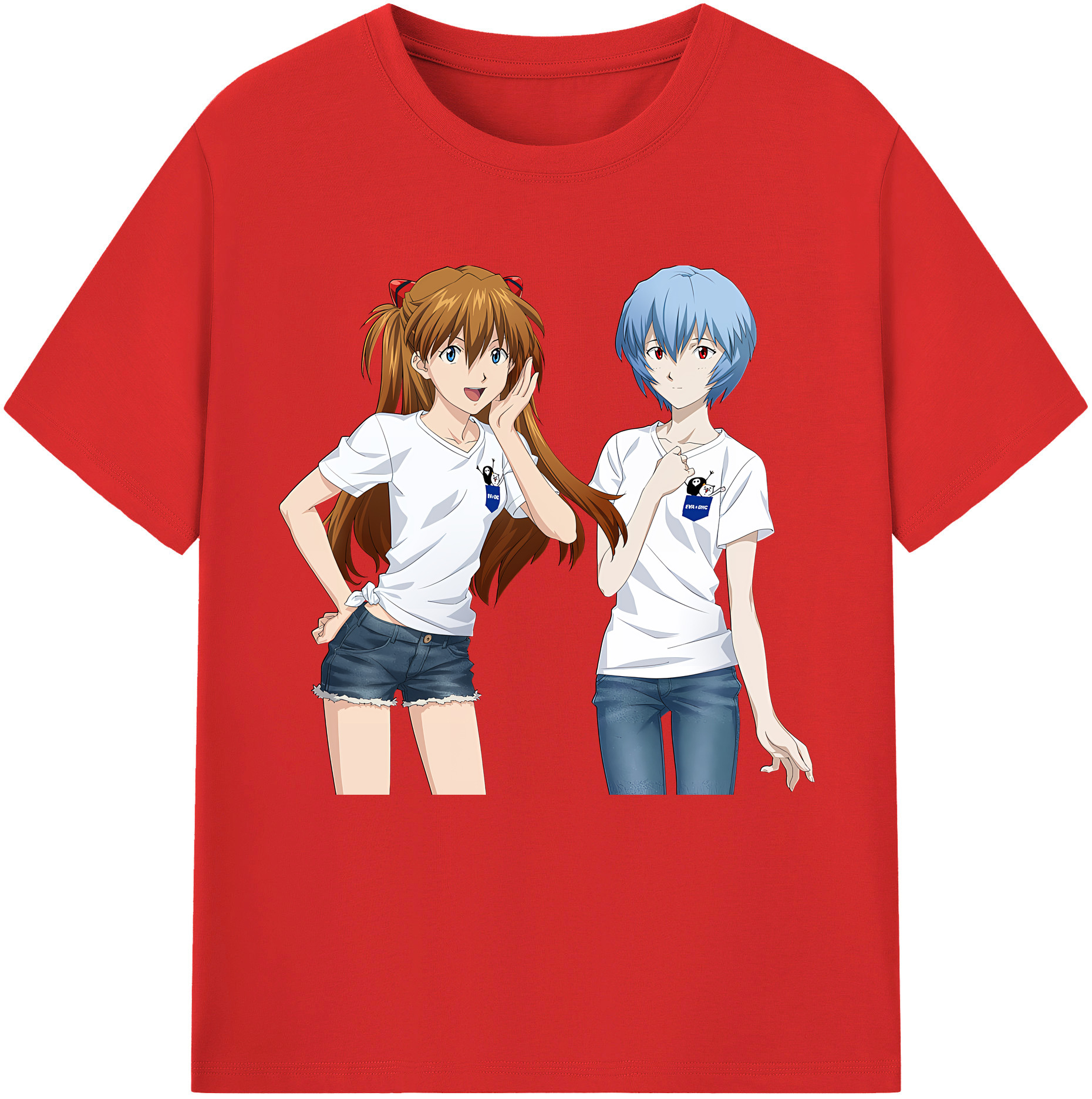 （画像用） EVA 新世紀エヴァンゲリオン レディースカジュアルプリントTシャツ（綿100％）