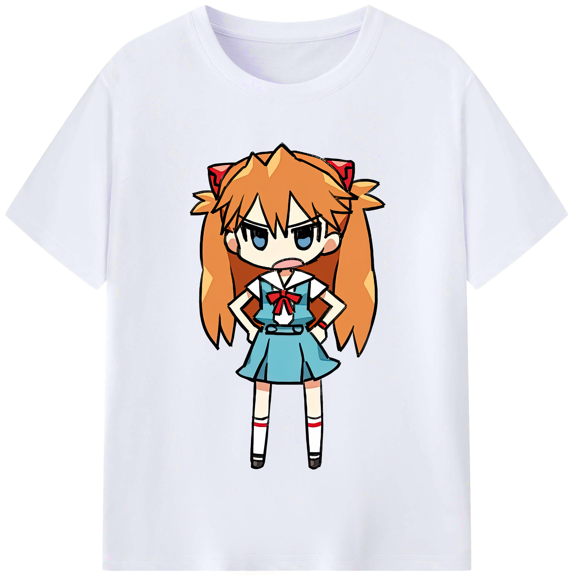 （画像用） EVA 新世紀エヴァンゲリオン レディースカジュアルプリントTシャツ（綿100％）