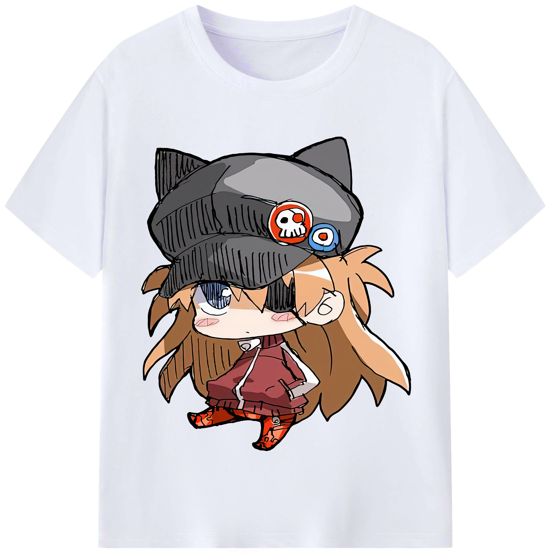（画像用） EVA 新世紀エヴァンゲリオン レディースカジュアルプリントTシャツ（綿100％）