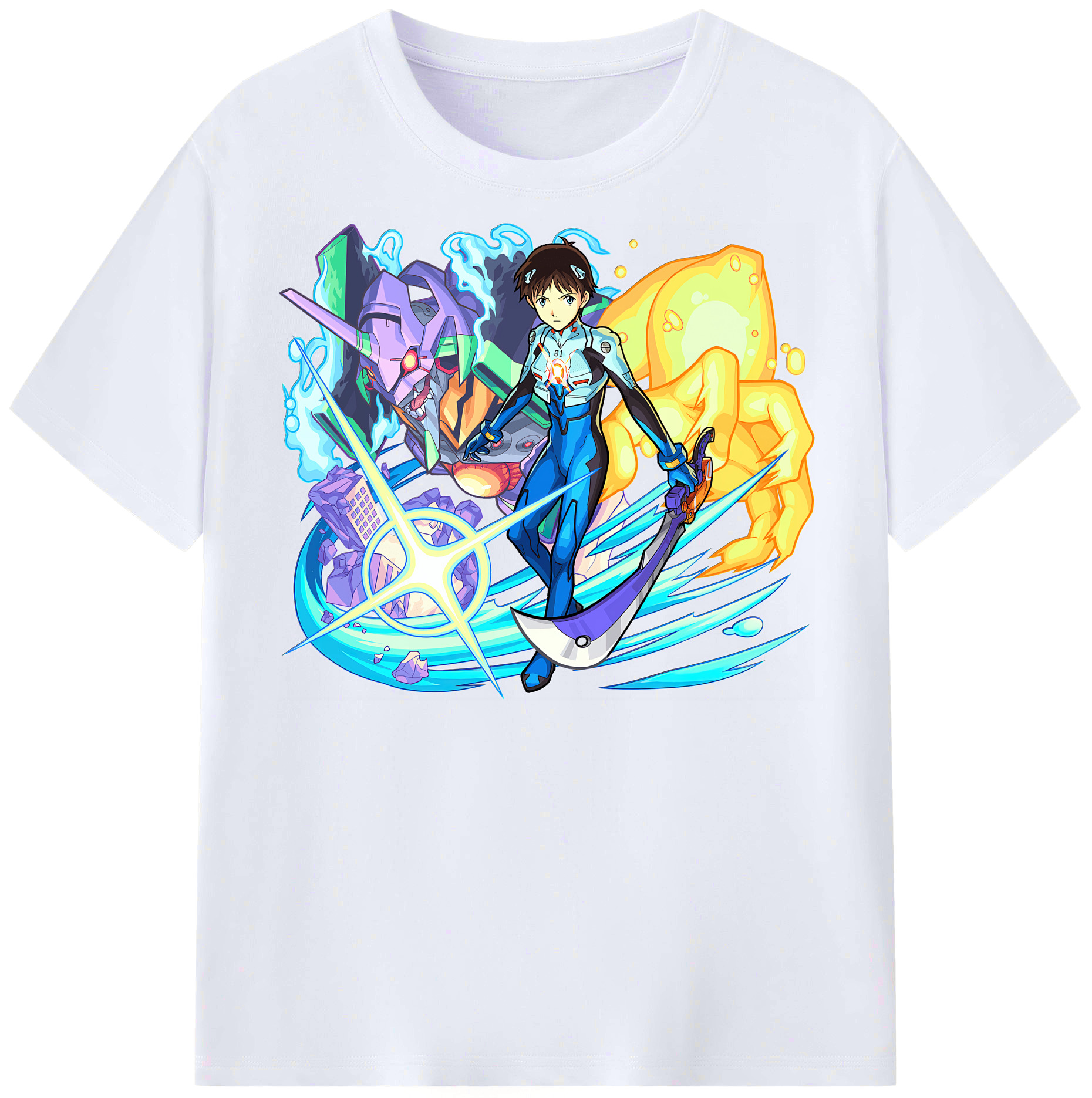 （画像用） EVA 新世紀エヴァンゲリオン レディースカジュアルプリントTシャツ（綿100％）