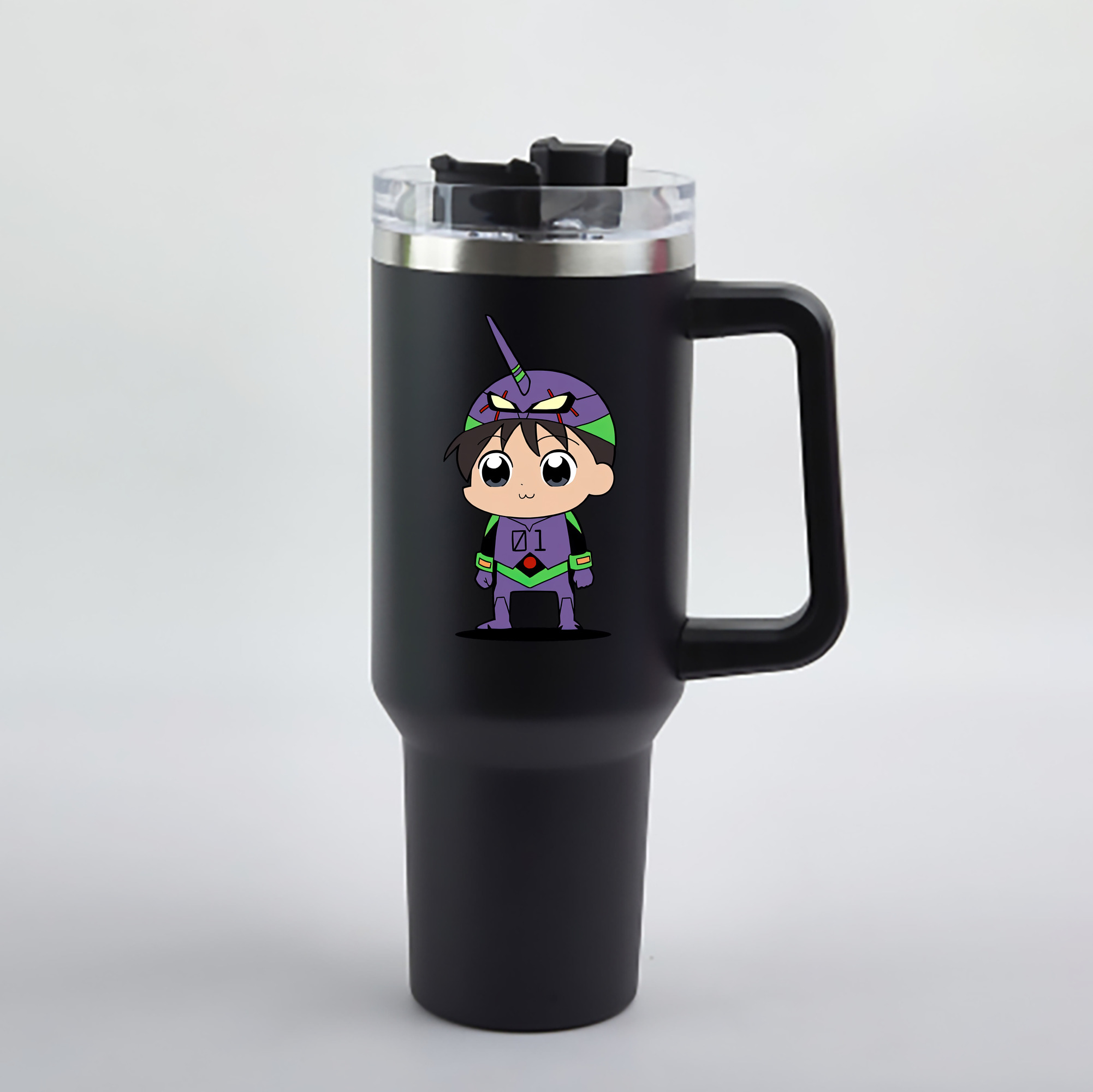 （画像用） EVA 新世紀エヴァンゲリオン 1200mL車用タンブラー - クリスタルステッカー（プラスチックストロー付き）