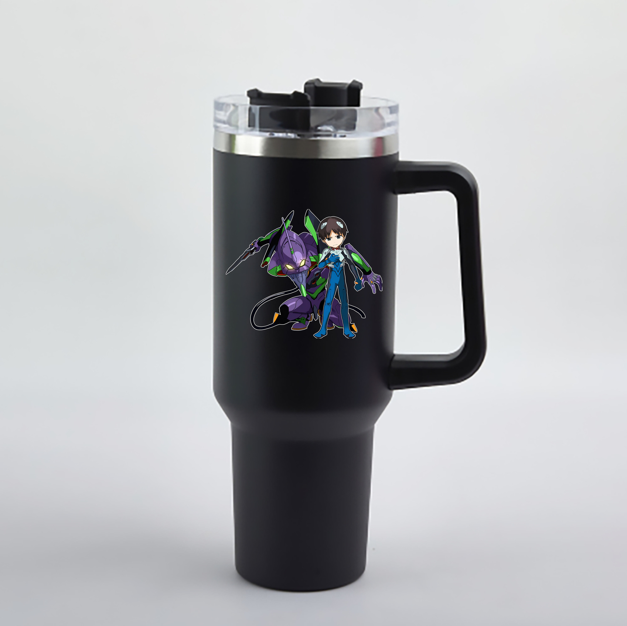 （画像用） EVA 新世紀エヴァンゲリオン 1200mL車用タンブラー - クリスタルステッカー（プラスチックストロー付き）