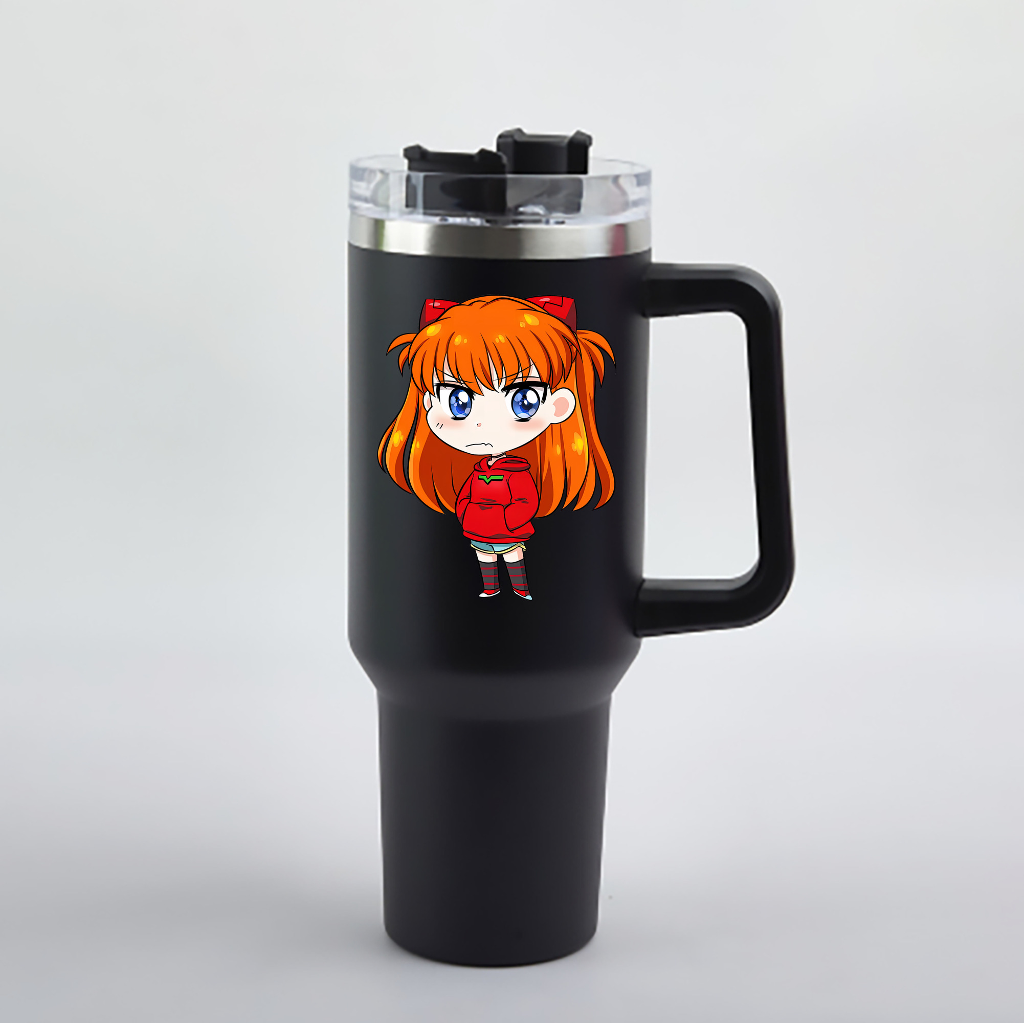 （画像用） EVA 新世紀エヴァンゲリオン 1200mL車用タンブラー - クリスタルステッカー（プラスチックストロー付き）