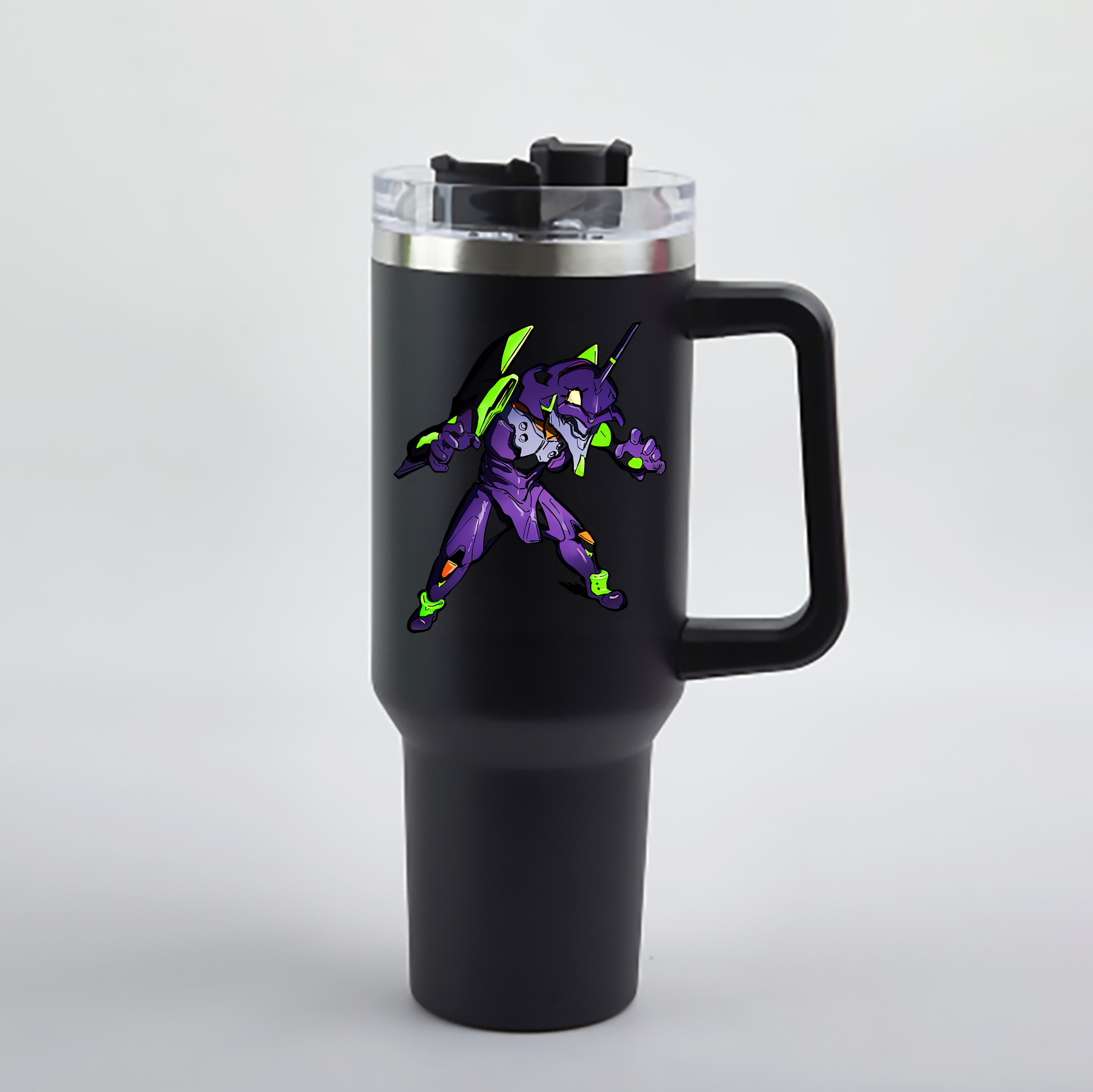 （画像用） EVA 新世紀エヴァンゲリオン 1200mL車用タンブラー - クリスタルステッカー（プラスチックストロー付き）