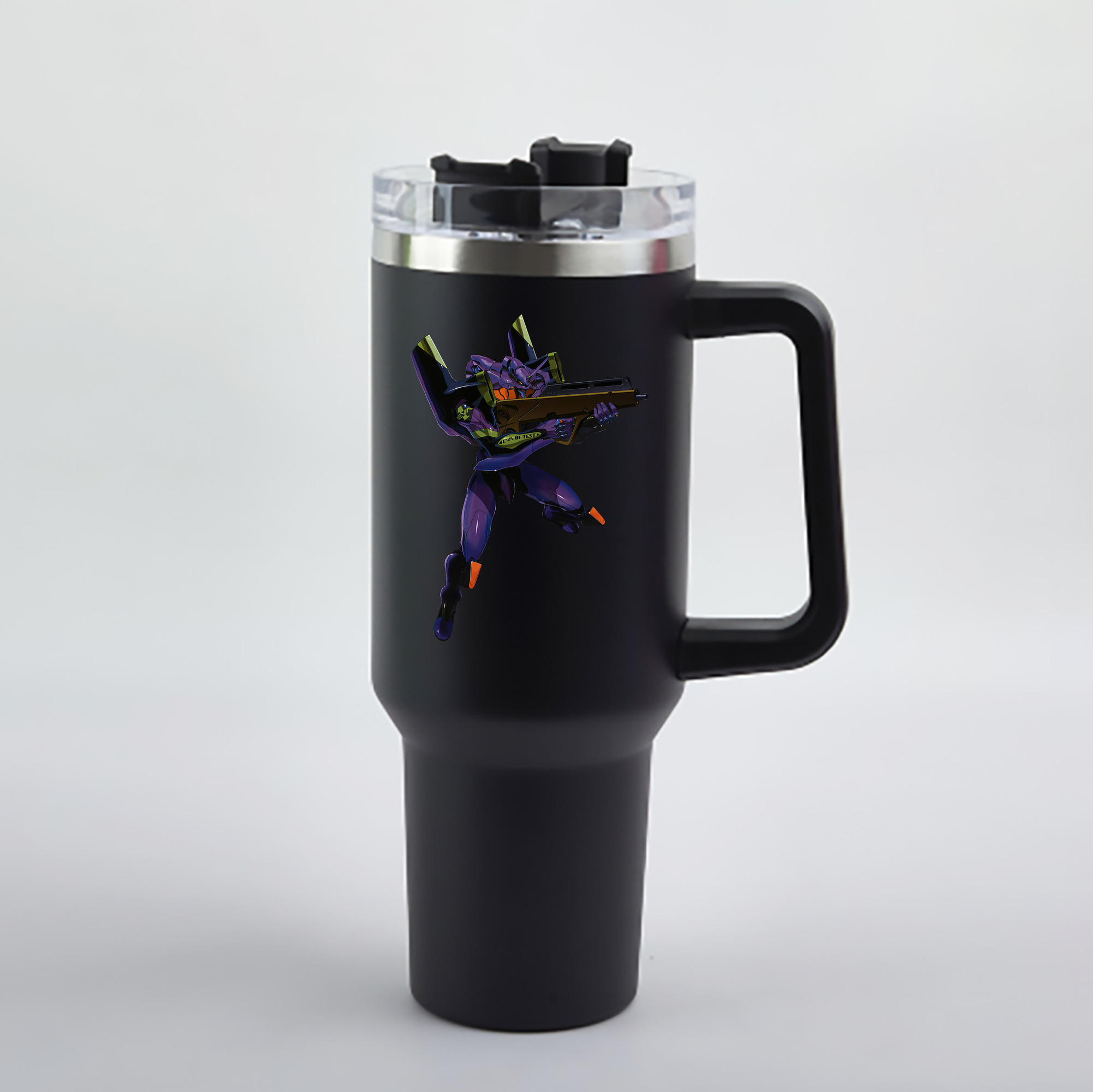 （画像用） EVA 新世紀エヴァンゲリオン 1200mL車用タンブラー - クリスタルステッカー（プラスチックストロー付き）