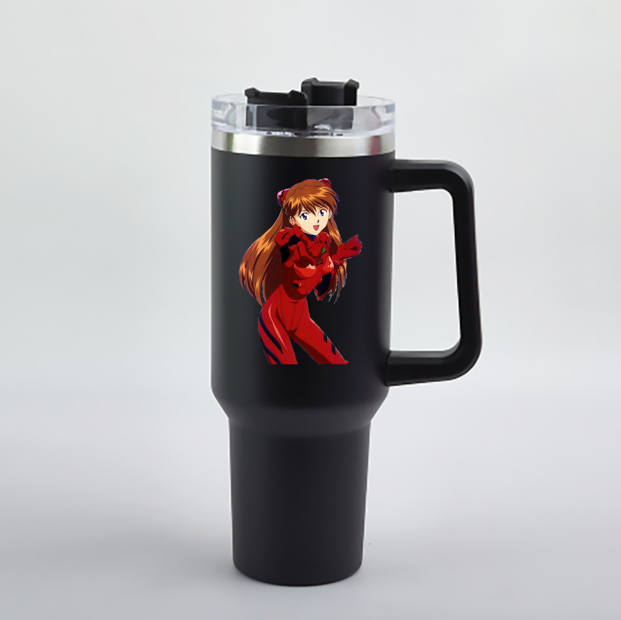 （画像用） EVA 新世紀エヴァンゲリオン 1200mL車用タンブラー - クリスタルステッカー（プラスチックストロー付き）