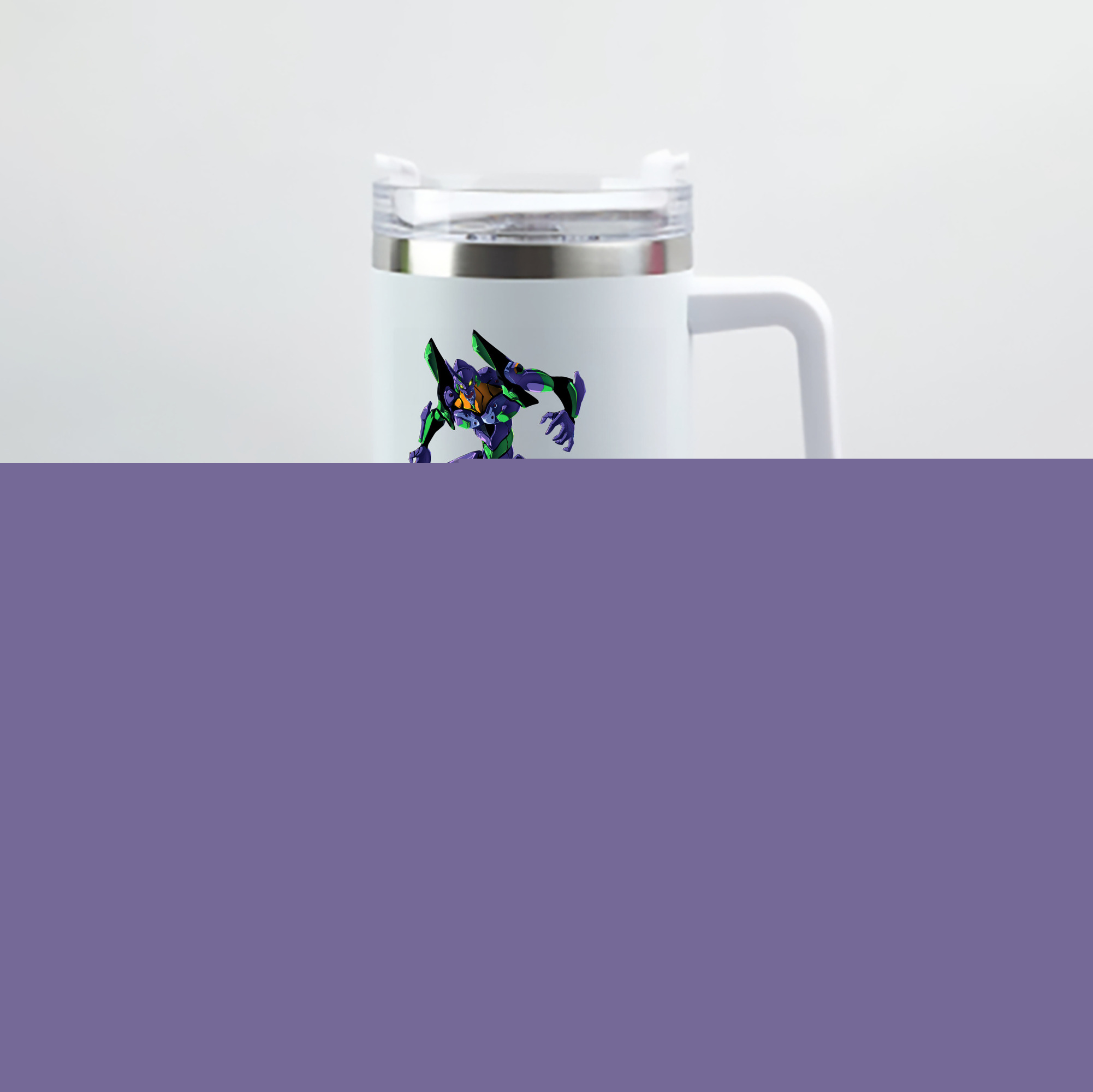 （画像用） EVA 新世紀エヴァンゲリオン 1200mL車用タンブラー - クリスタルステッカー（プラスチックストロー付き）