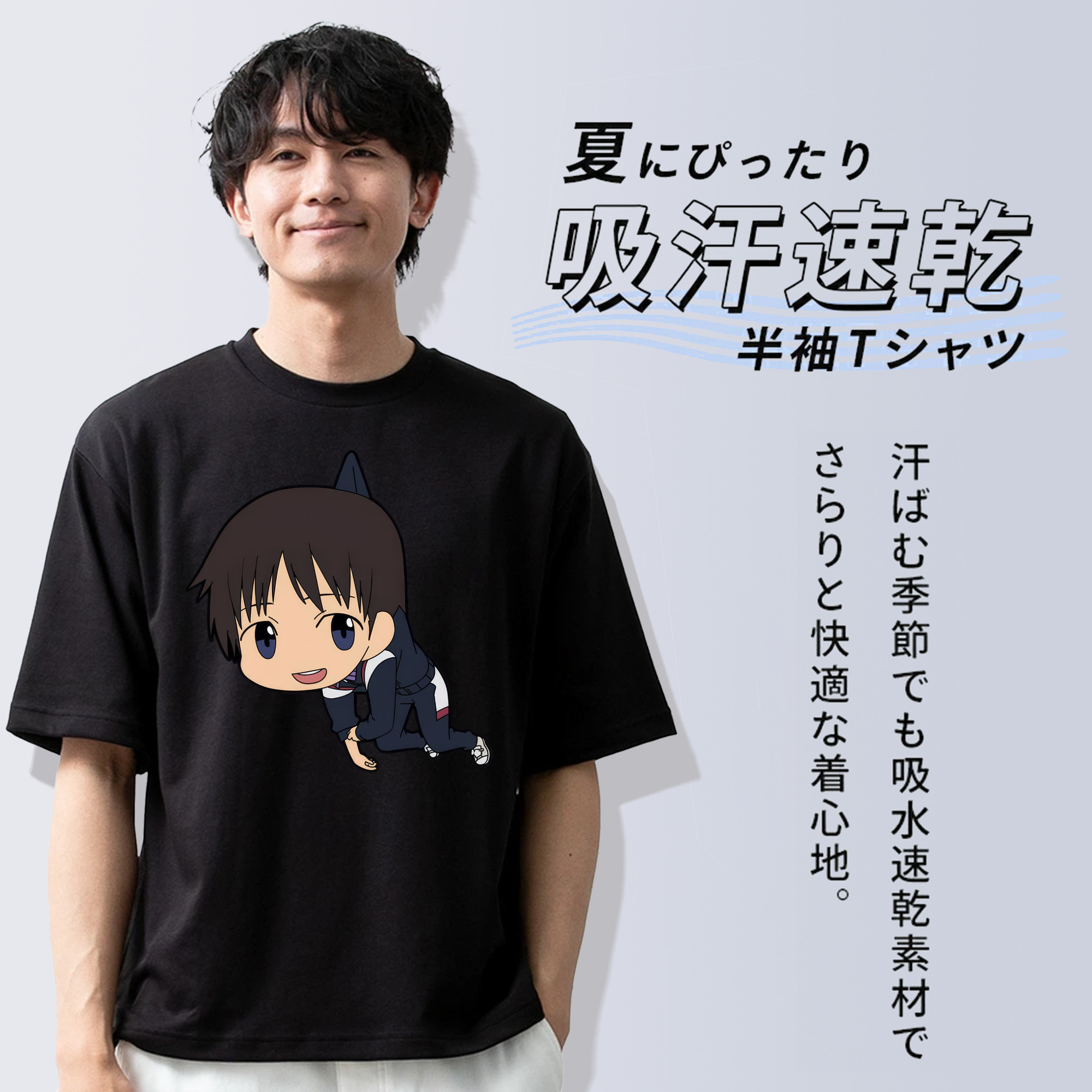 EVA 新世紀エヴァンゲリオン 綿100％半袖Tシャツ（フロントプリント）