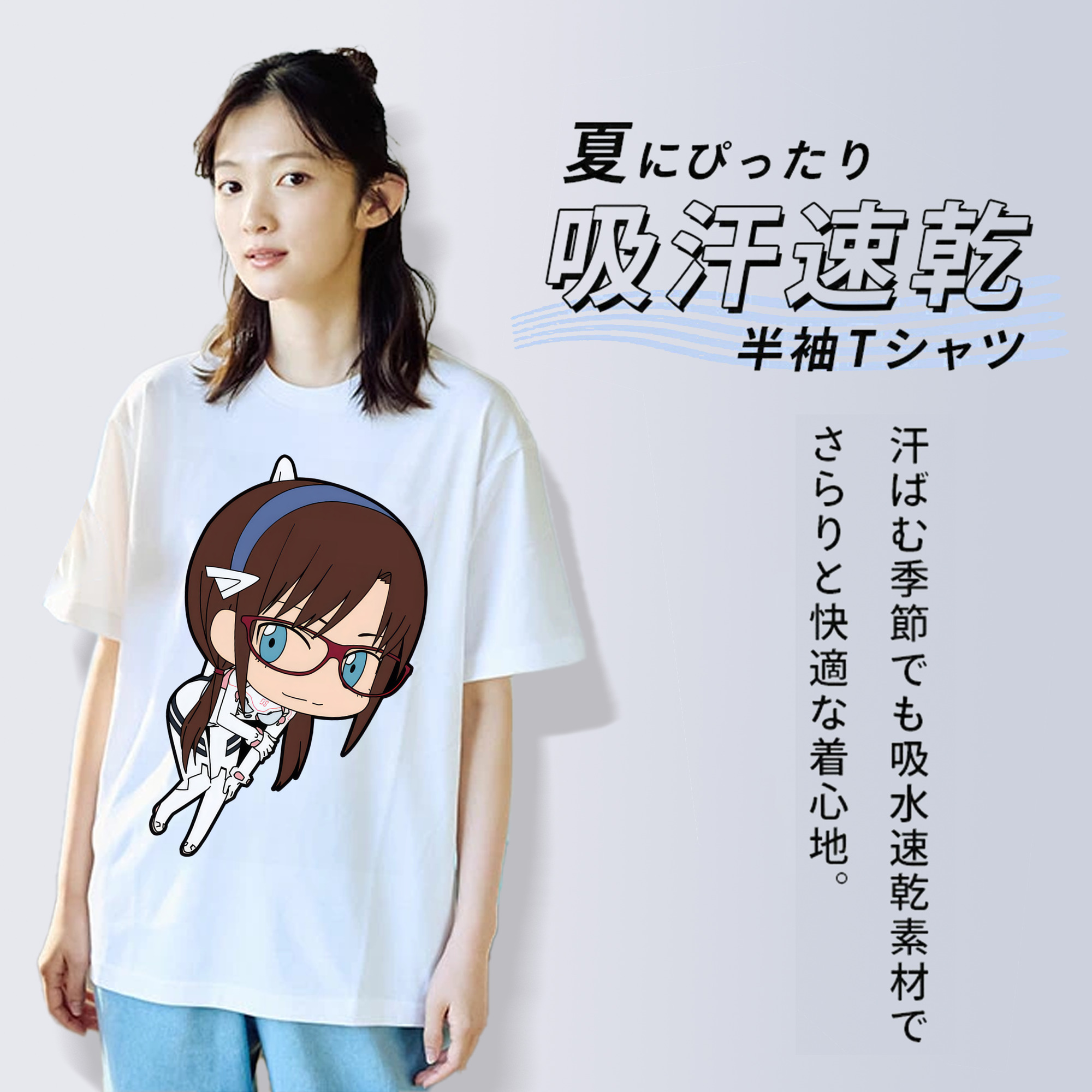 EVA 新世紀エヴァンゲリオン 綿100％半袖Tシャツ（フロントプリント）
