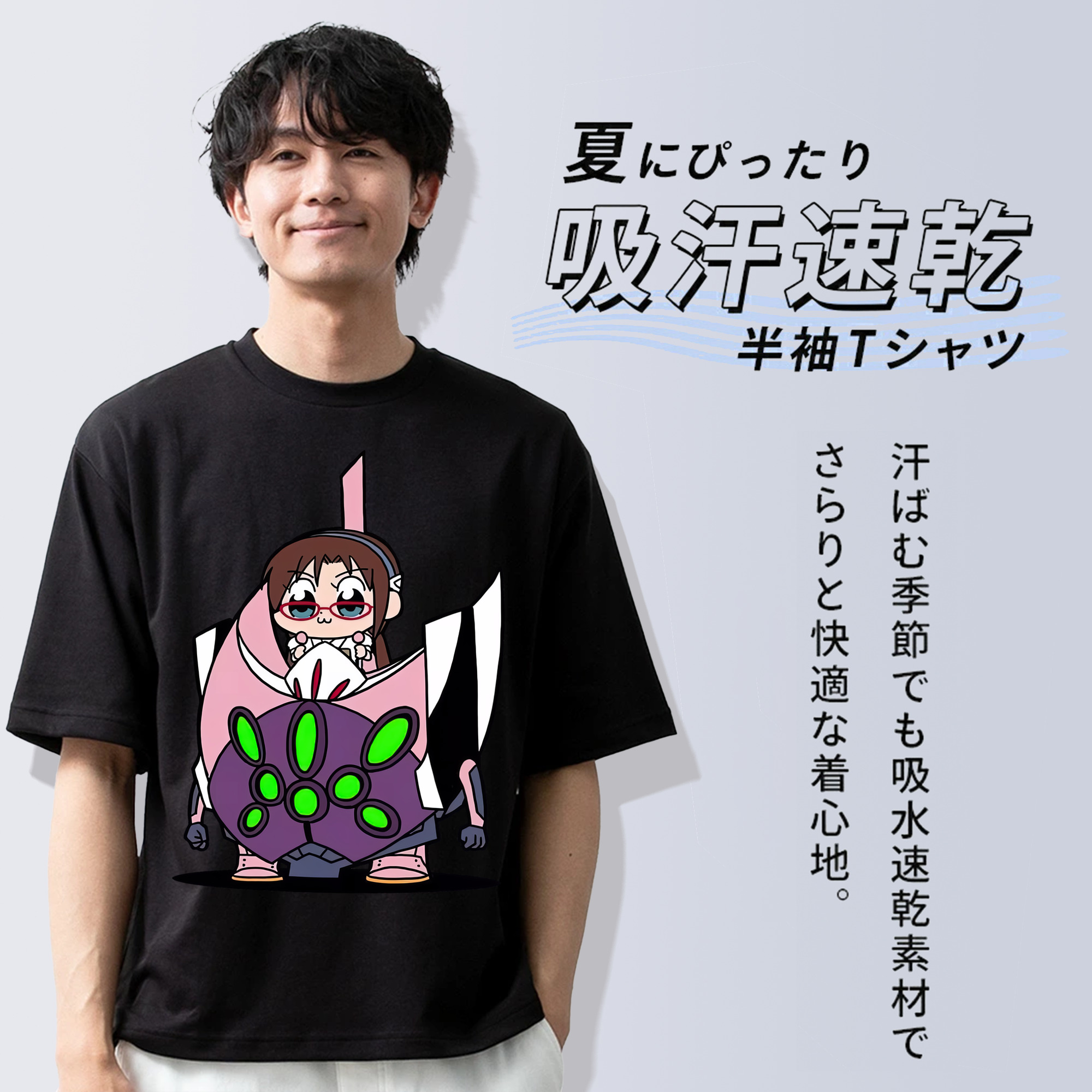 EVA 新世紀エヴァンゲリオン 綿100％半袖Tシャツ（フロントプリント）