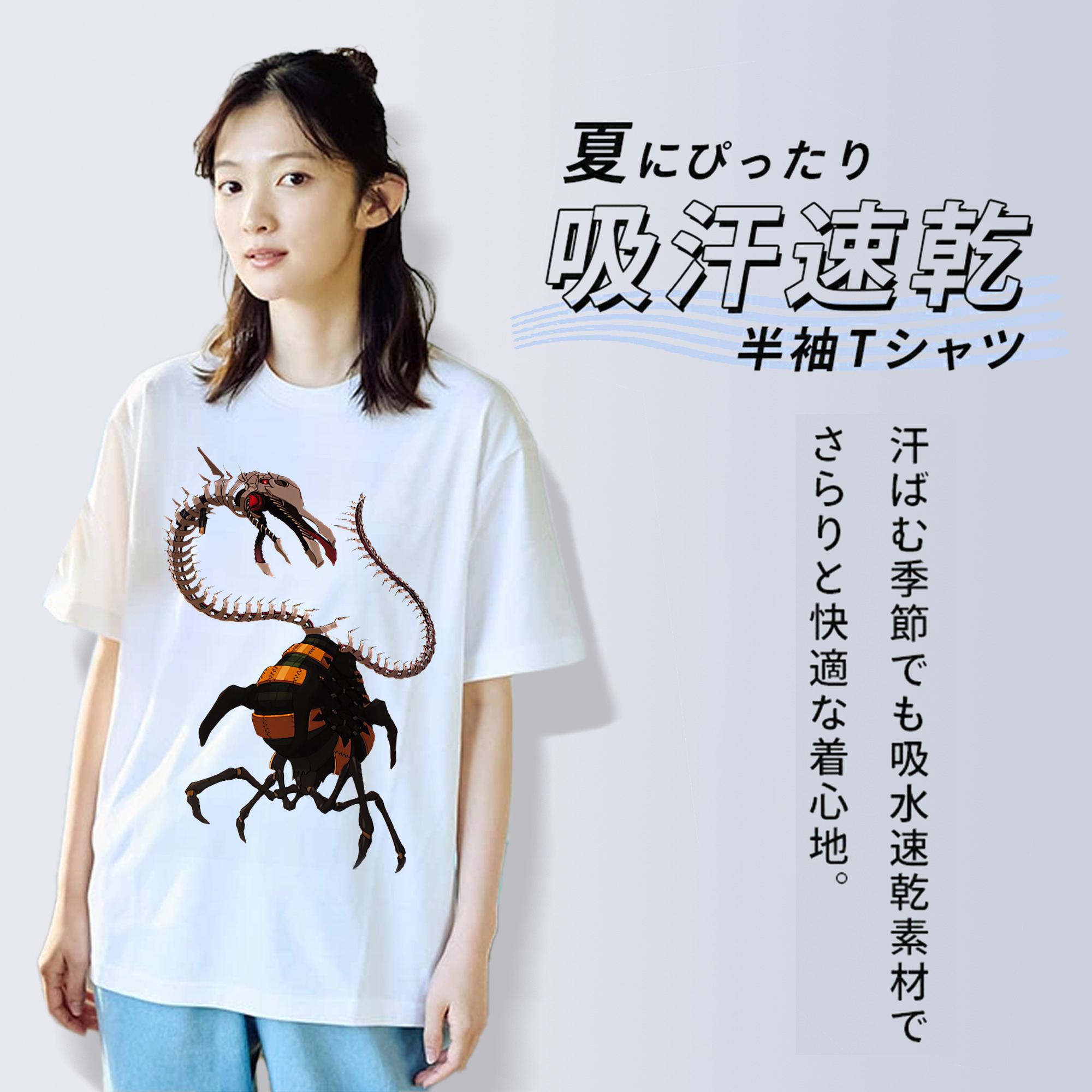 EVA 新世紀エヴァンゲリオン 綿100％半袖Tシャツ（フロントプリント）