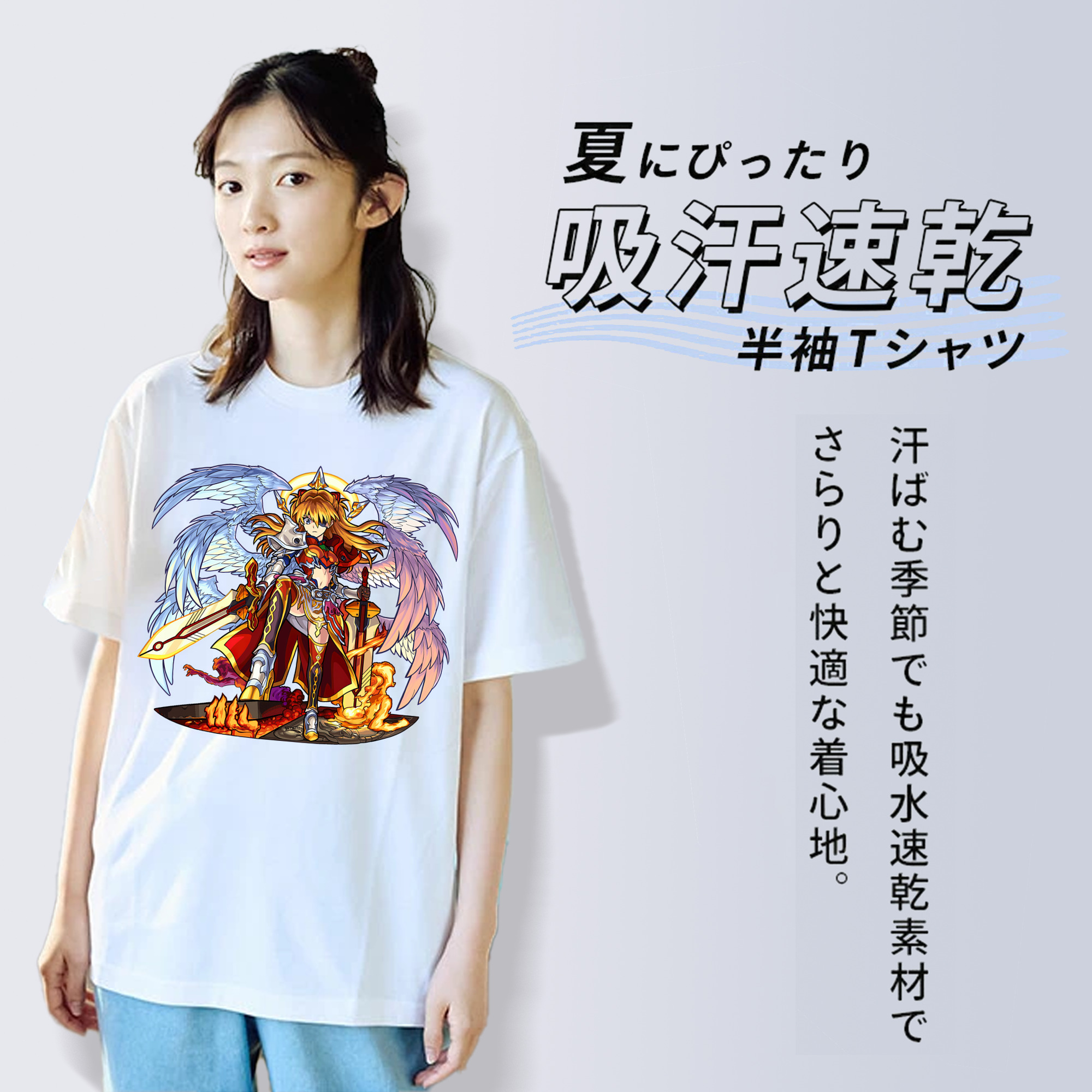 EVA 新世紀エヴァンゲリオン 綿100％半袖Tシャツ（フロントプリント）