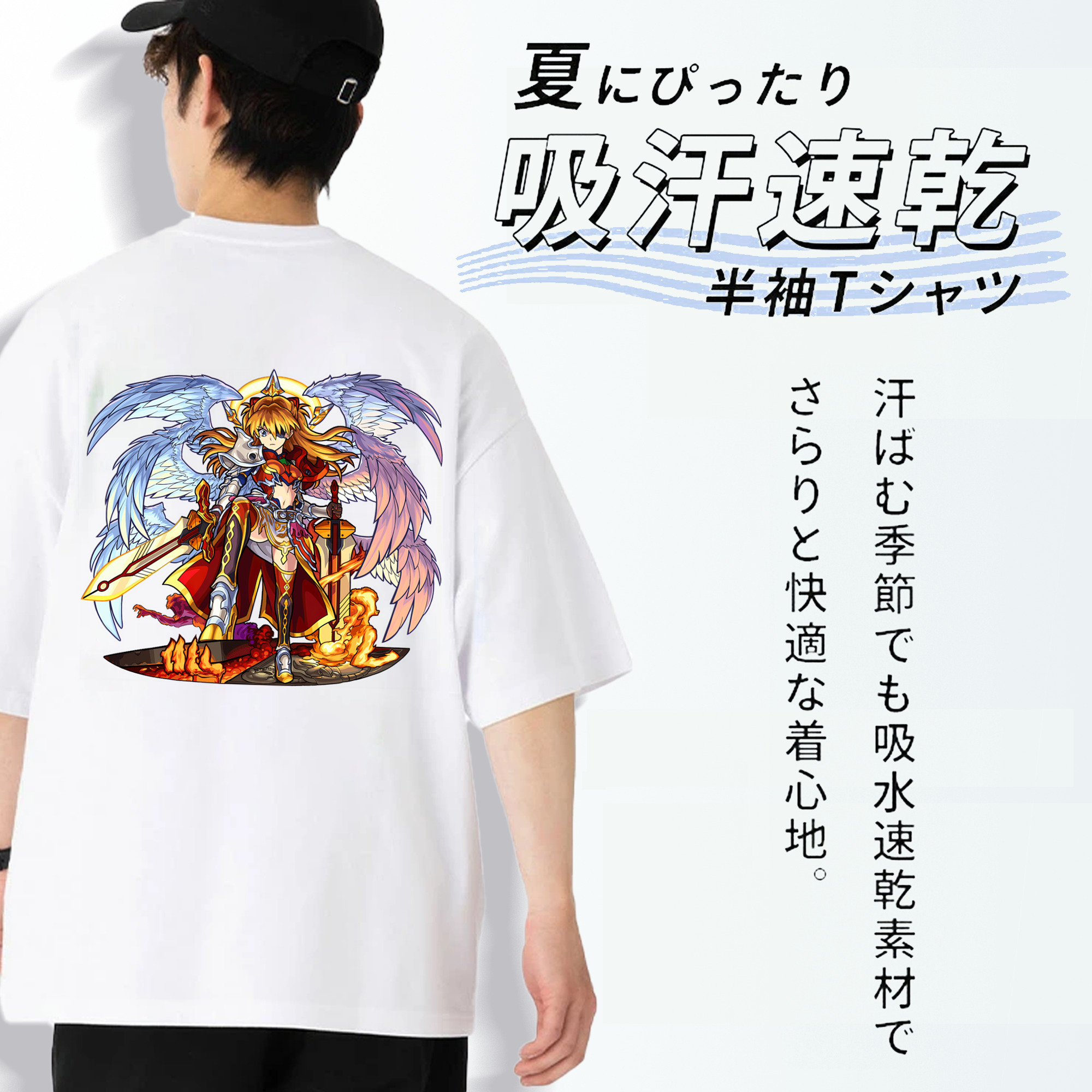 EVA 新世紀エヴァンゲリオン 綿100％半袖Tシャツ（背面プリント）