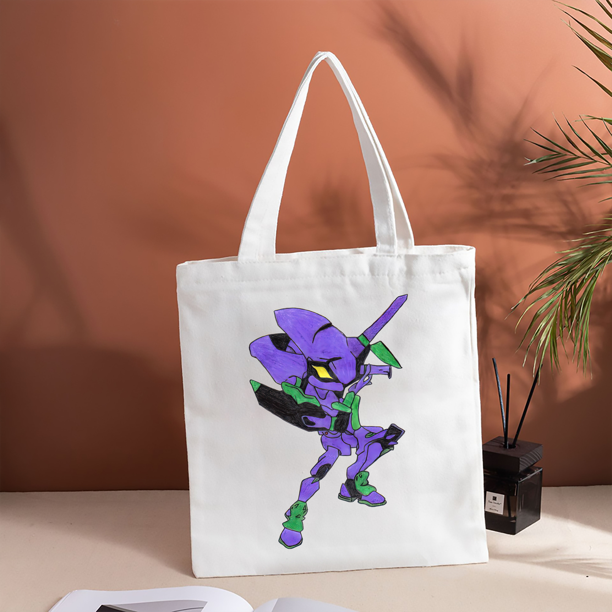 EVA 新世紀エヴァンゲリオン 縦型キャンバス生地手提げバッグ　トートバッグ