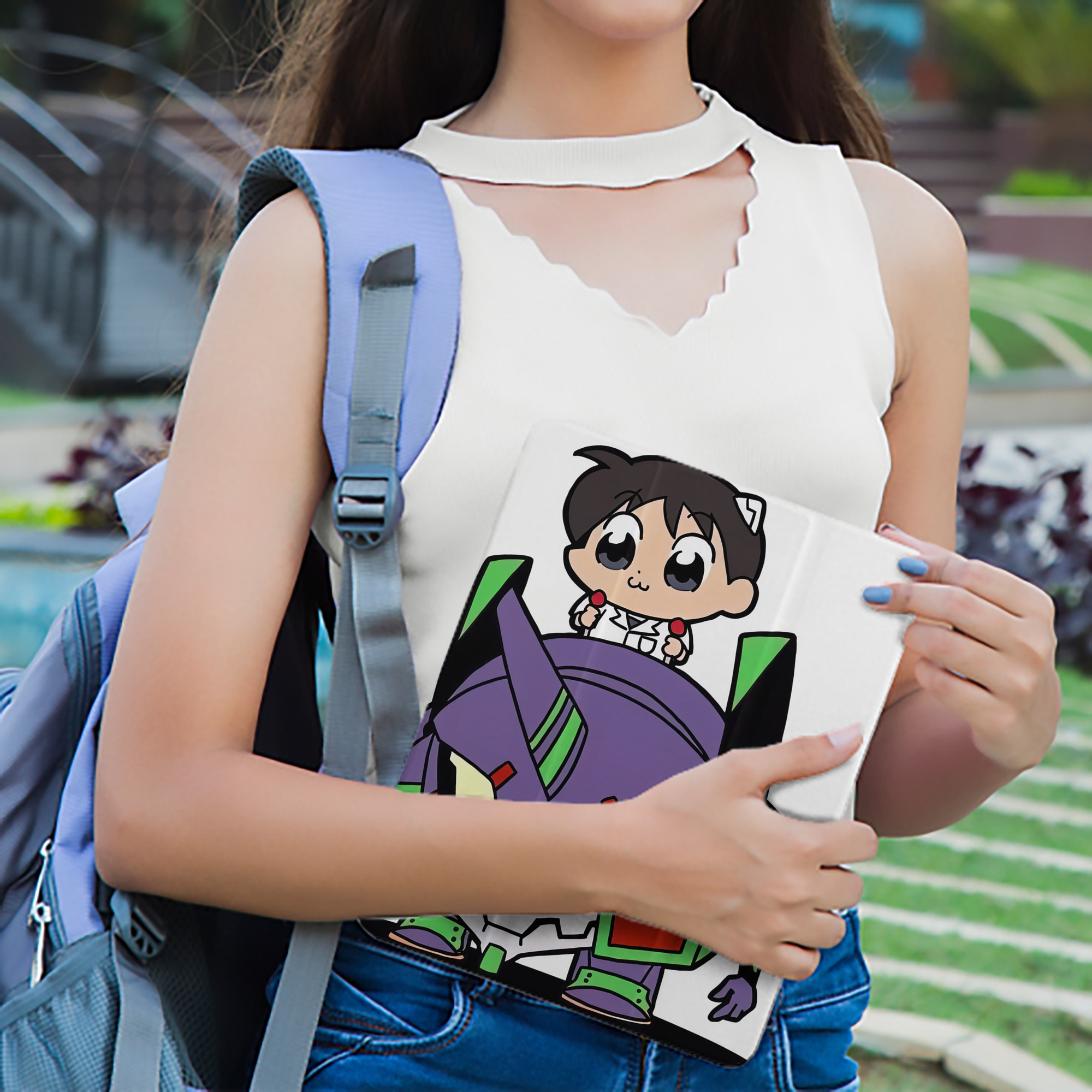 EVA 新世紀エヴァンゲリオン IPad ケース ペン収納付き 三つ折りスタンド PUレザー×シリコン 対応機種9.5/10.5/10.9インチ