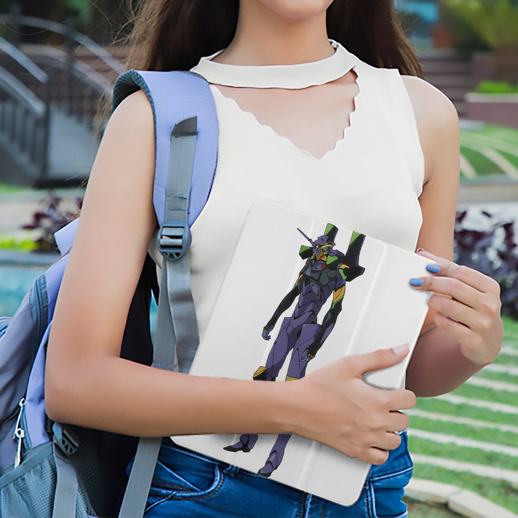 EVA 新世紀エヴァンゲリオン IPad ケース ペン収納付き 三つ折りスタンド PUレザー×シリコン 対応機種9.5/10.5/10.9インチ