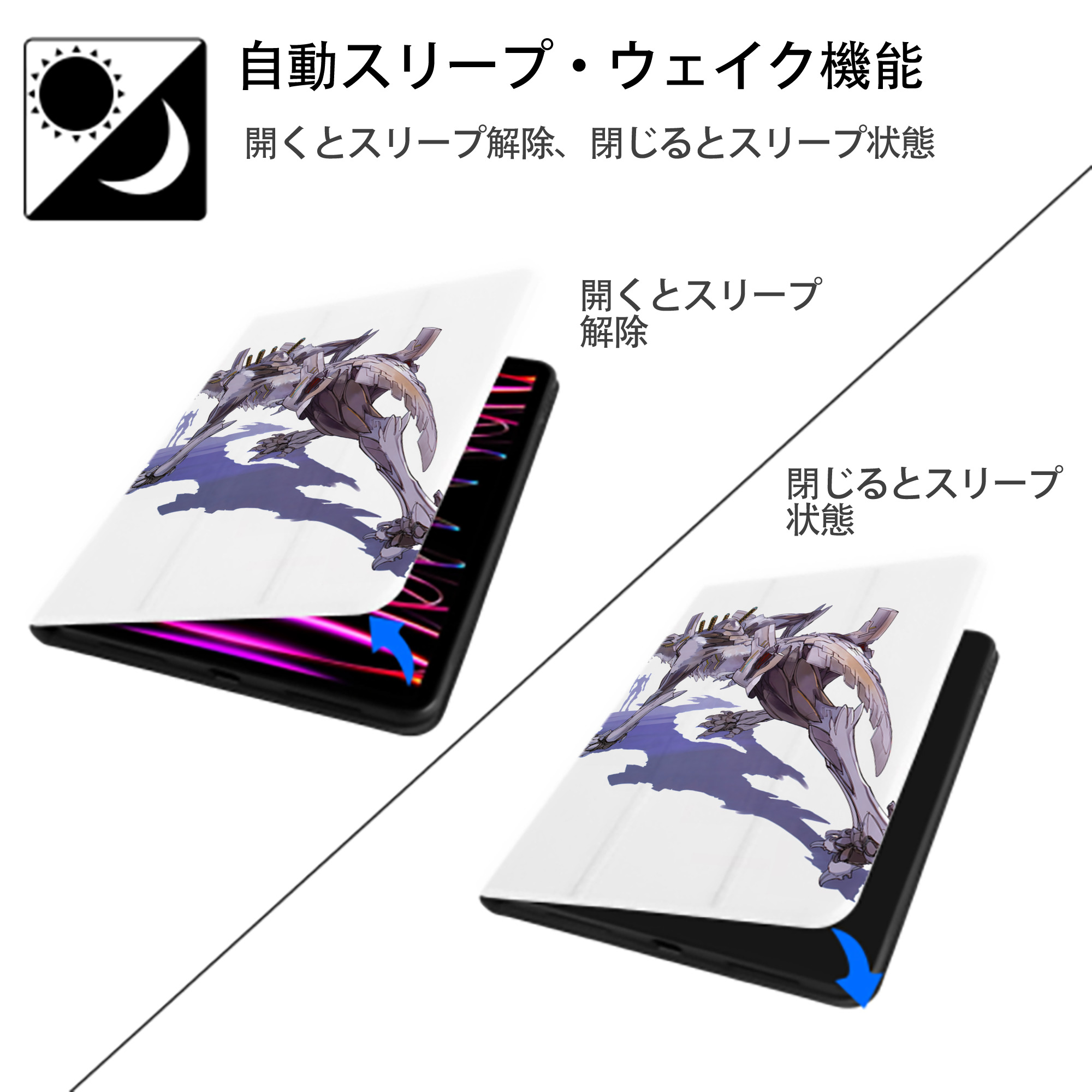 EVA 新世紀エヴァンゲリオン IPad ケース ペン収納付き 三つ折りスタンド PUレザー×シリコン 対応機種9.5/10.5/10.9インチ