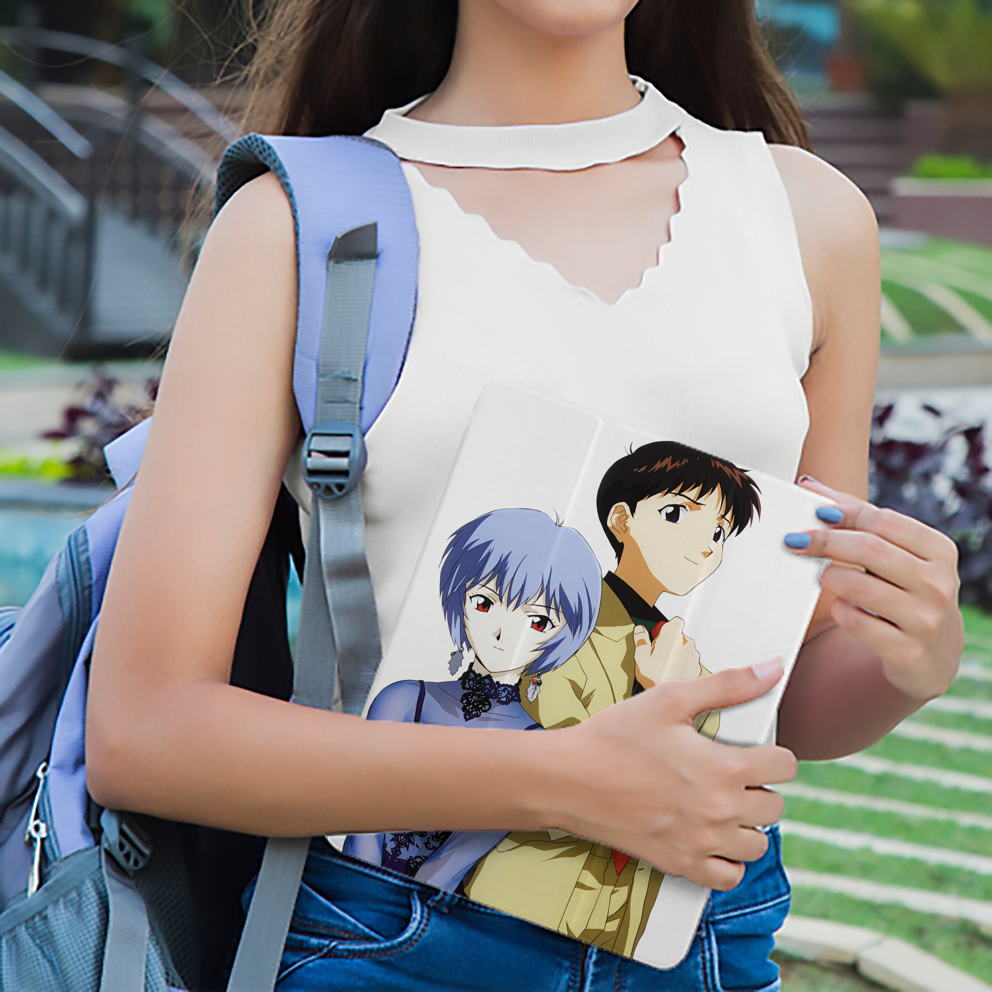 EVA 新世紀エヴァンゲリオン IPad ケース ペン収納付き 三つ折りスタンド PUレザー×シリコン 対応機種9.5/10.5/10.9インチ