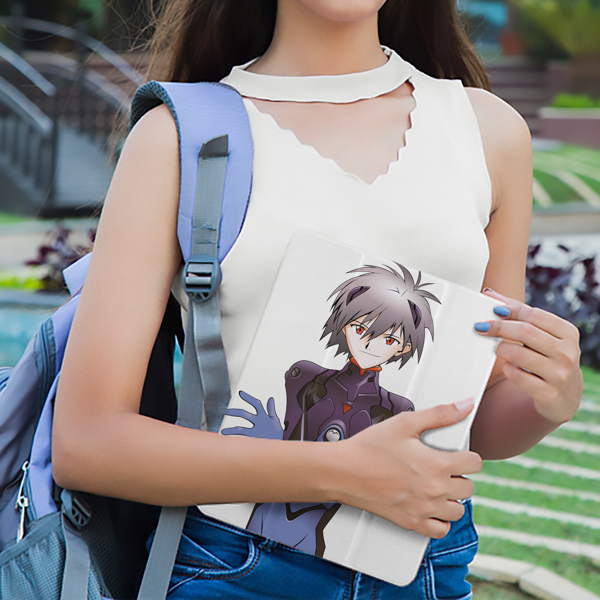 EVA 新世紀エヴァンゲリオン IPad ケース ペン収納付き 三つ折りスタンド PUレザー×シリコン 対応機種9.5/10.5/10.9インチ